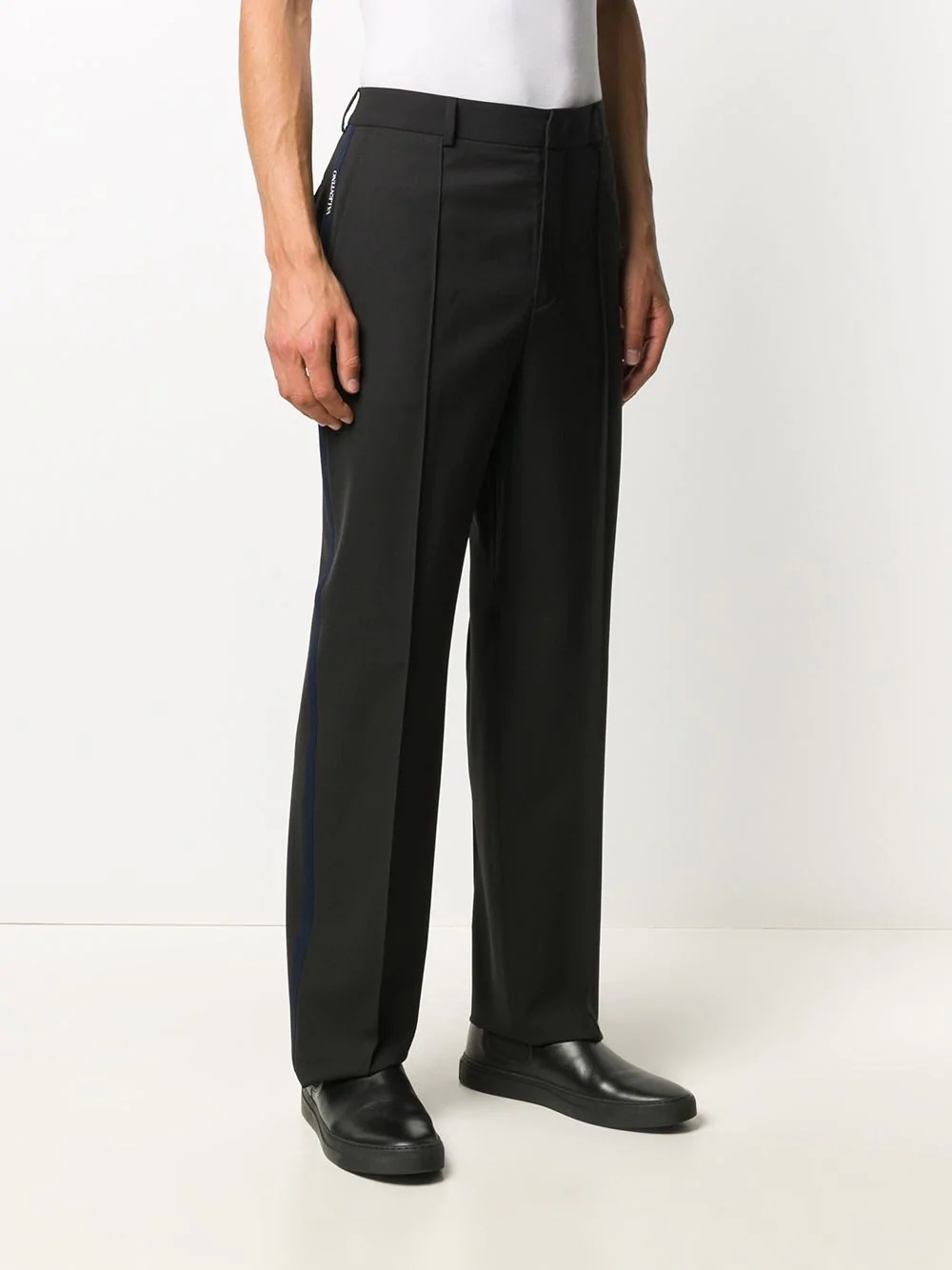 straight-leg cotton trousers - 3