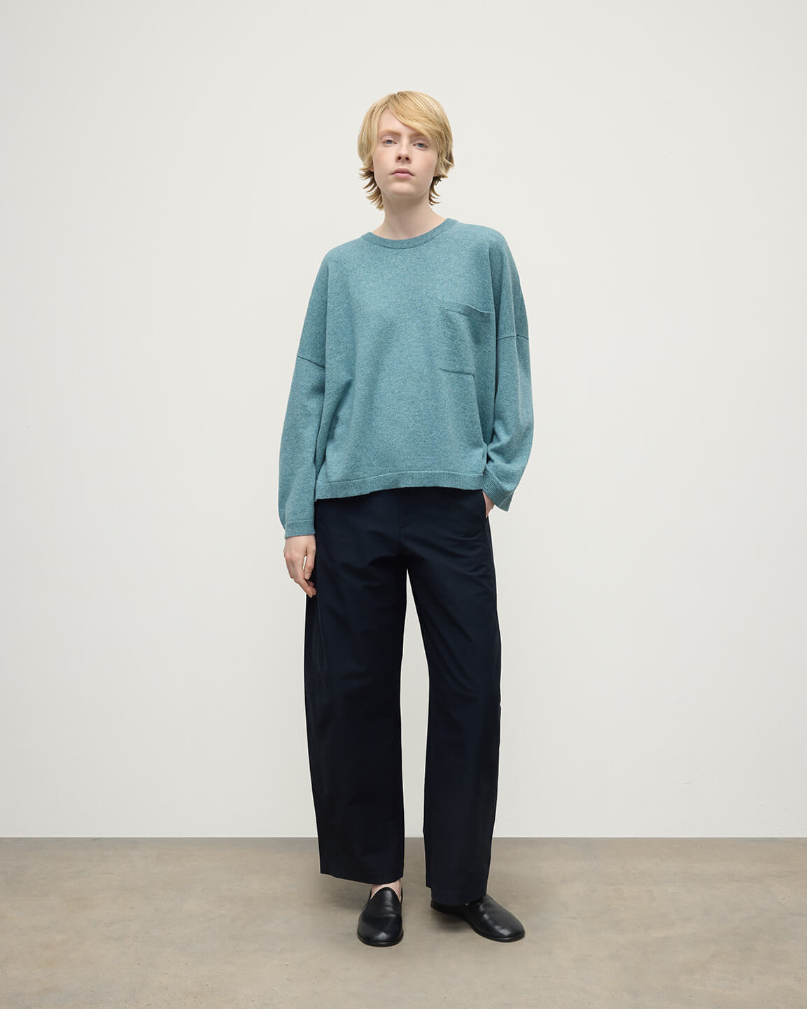 Gauzy Pocket Green Cashmere Jumper - 2