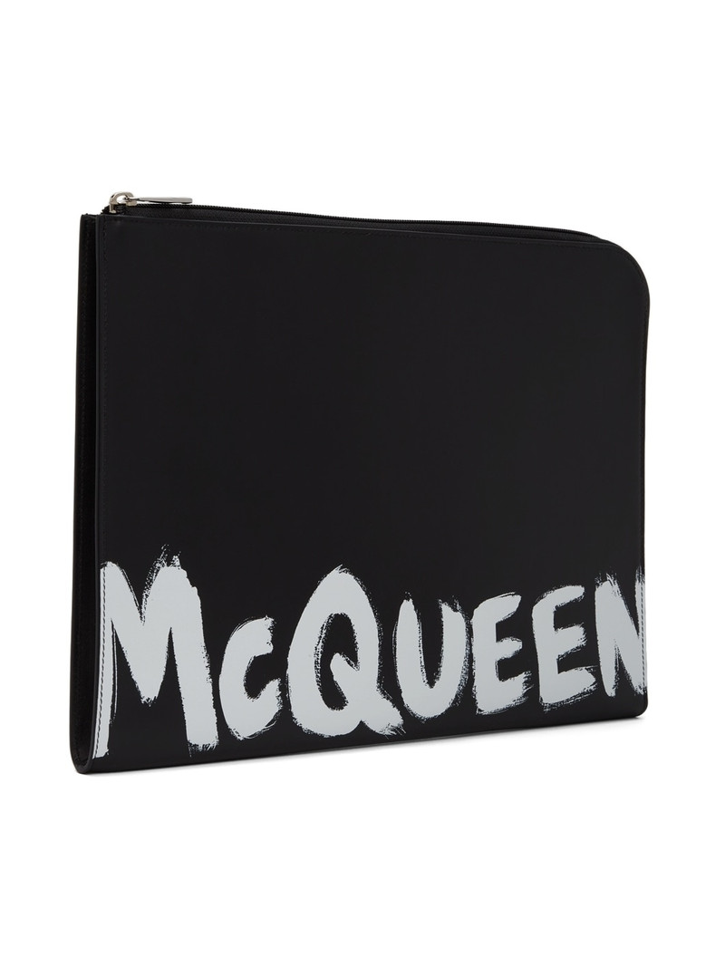 Alexander McQueen Black Logo Print Document Holder outlook