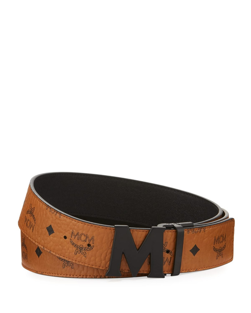MCM Visetos Reversible Matte-Buckle Belt outlook