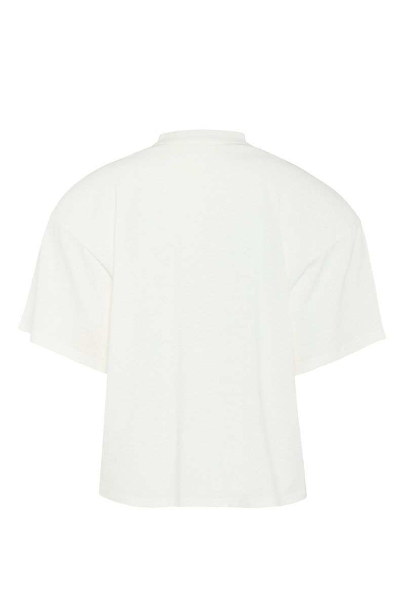 HEMISPHERES MAP PRINTED VOLUMINOUS TEE WHITE 6