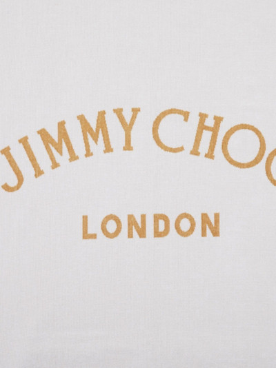 JIMMY CHOO logo-print cotton beach towel outlook