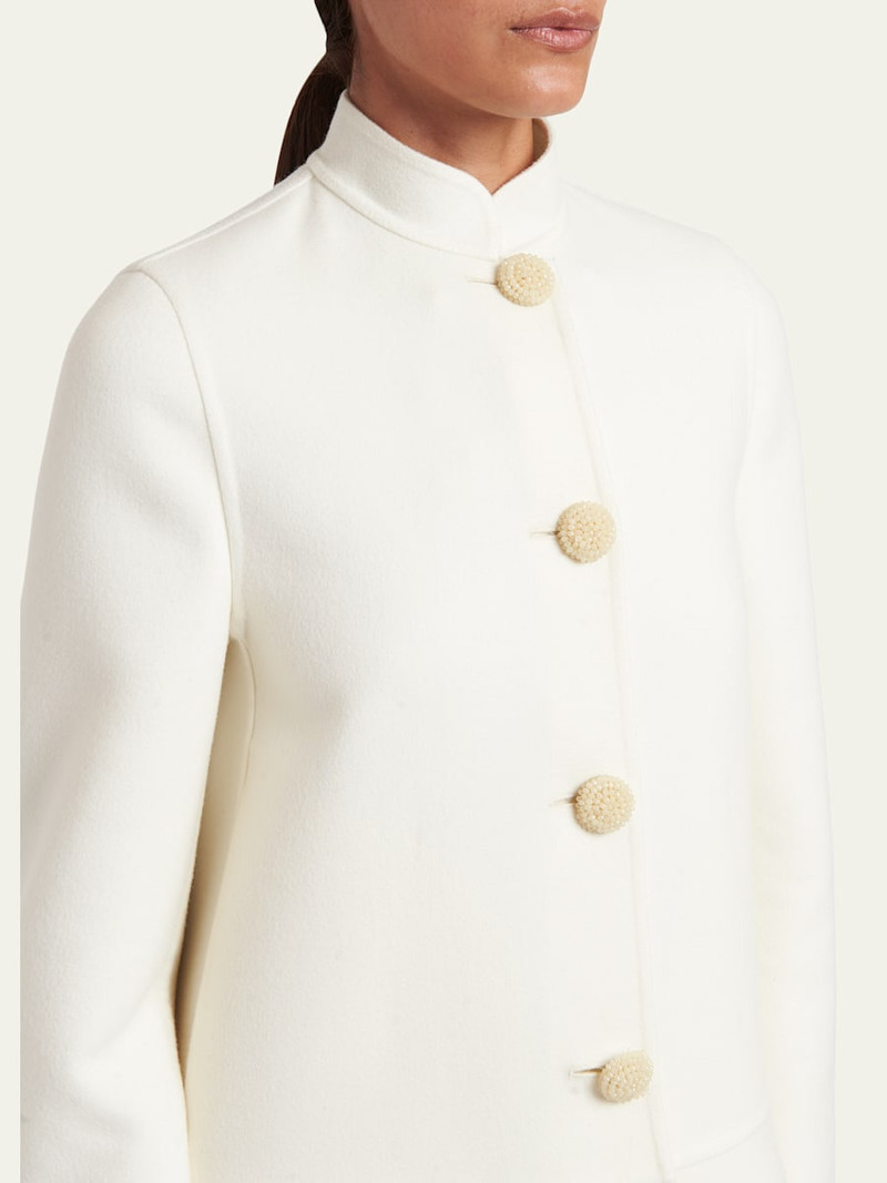 Valentino Embellished-Button Cashmere Single-Breasted Coat outlook