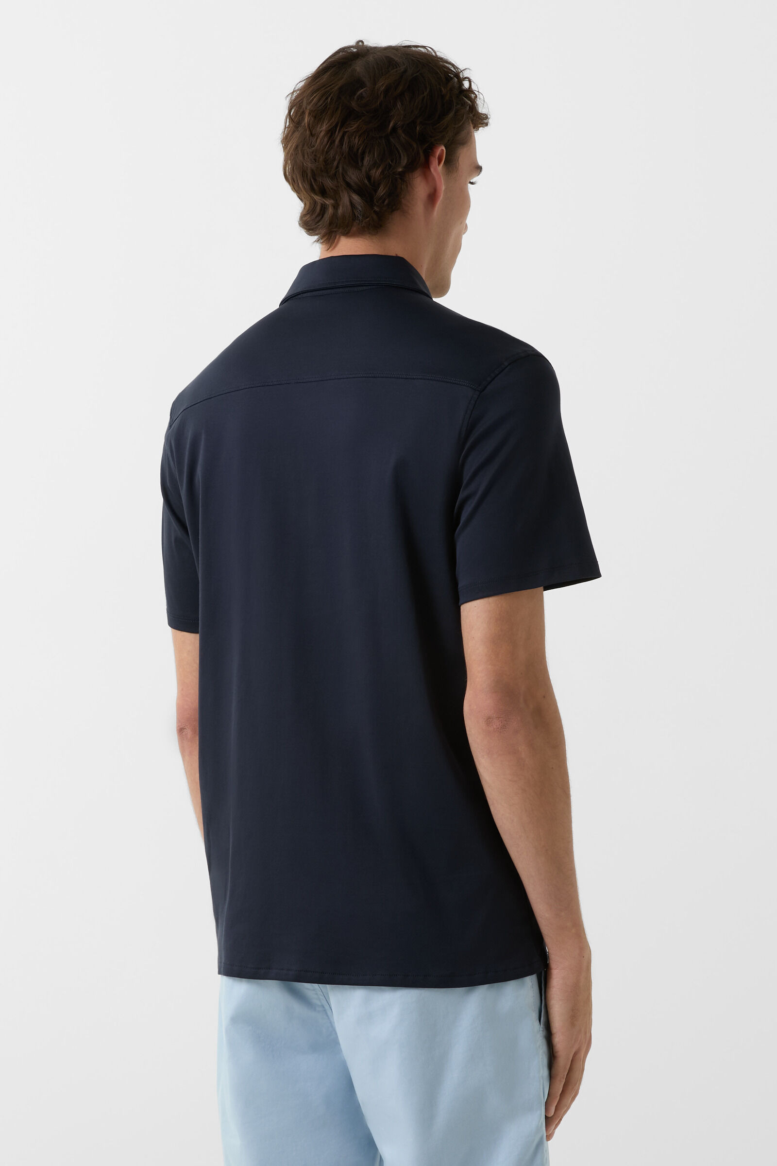 Jersey short-sleeved shirt Franz in Navy blue - 3