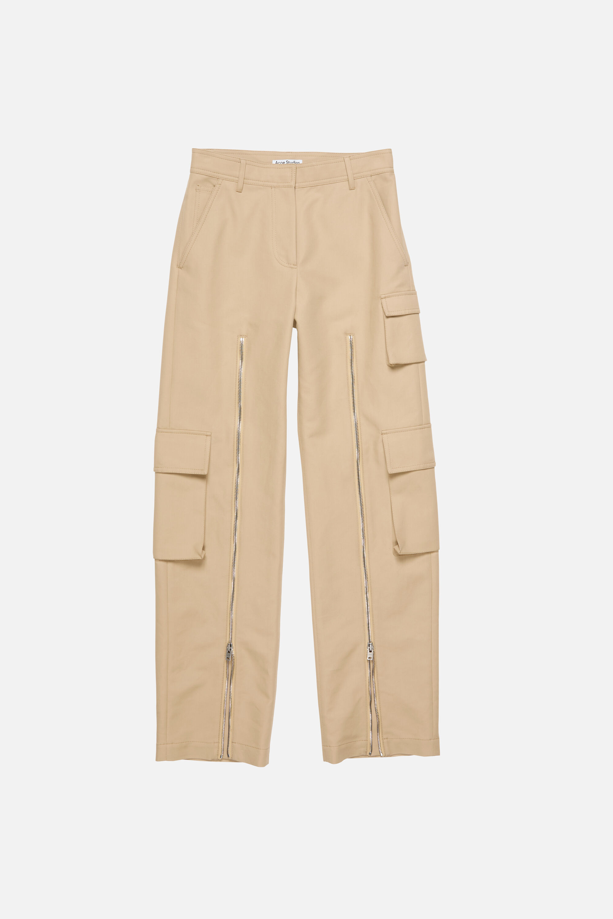 Layered satin trousers - Beige - 6