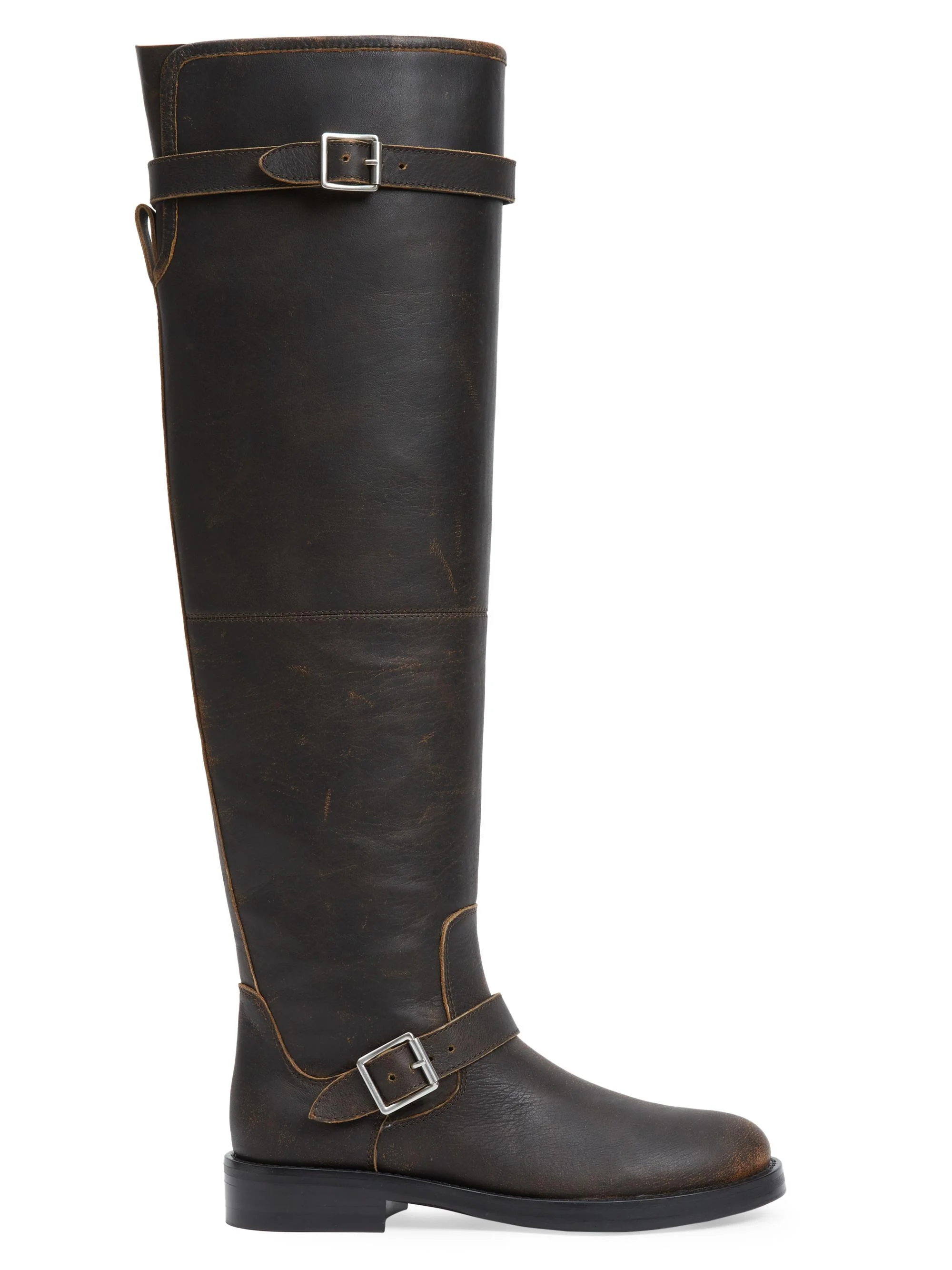 Women's Noah Leather Over-the-Knee Boots - Distressed Chocolate - 1