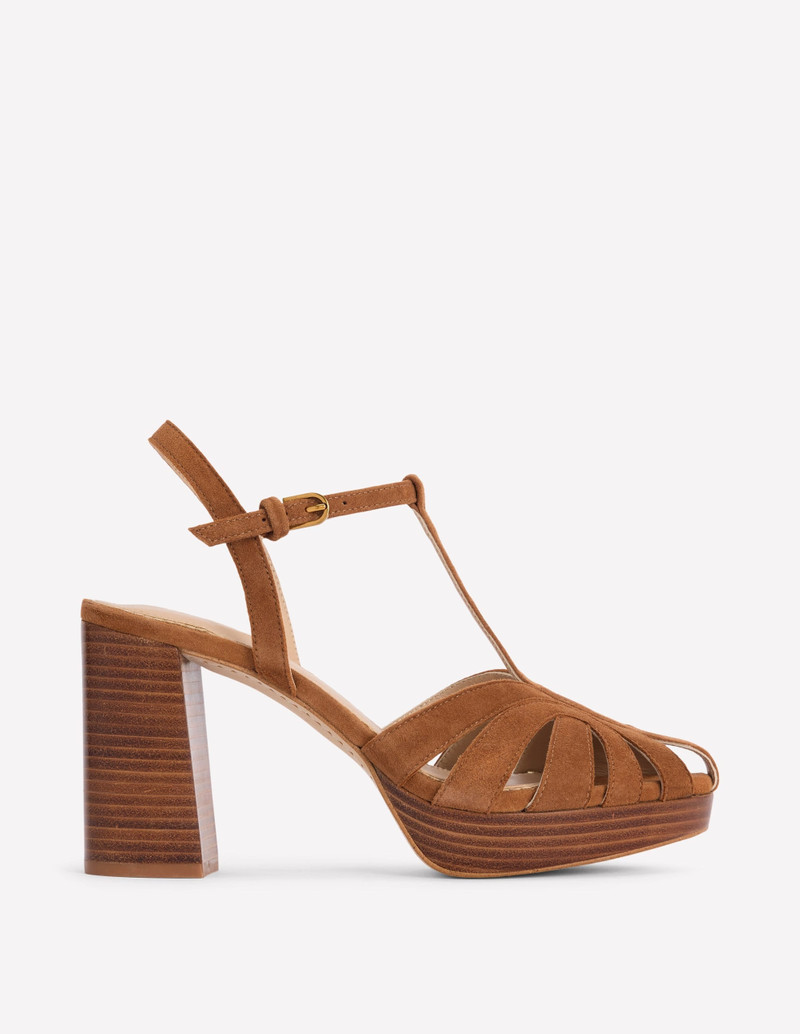 Platform Cage Sandal-Tan 1