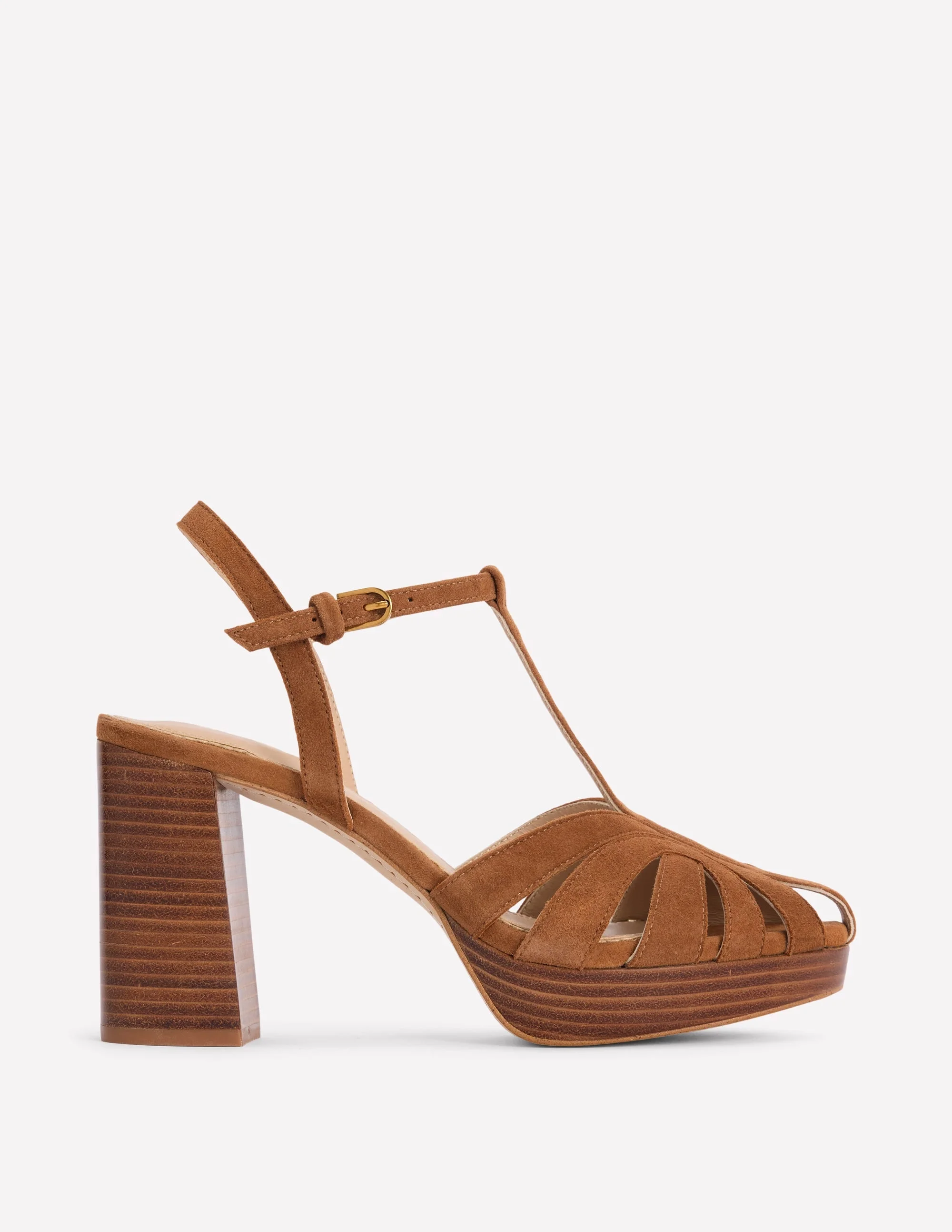 Platform Cage Sandal-Tan - 1