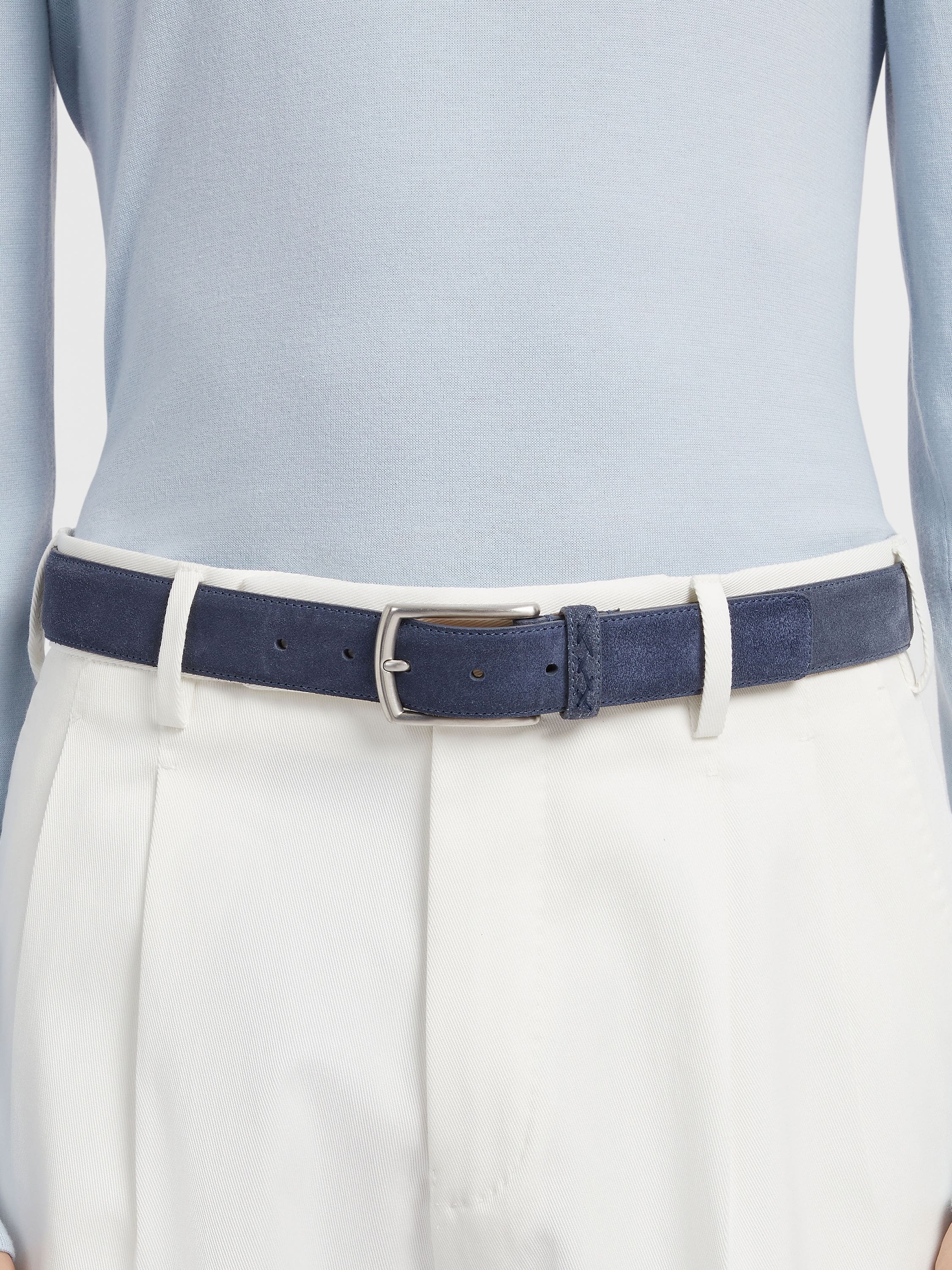 LIGHT BLUE SUEDE FREE-SIZED BELT - 3