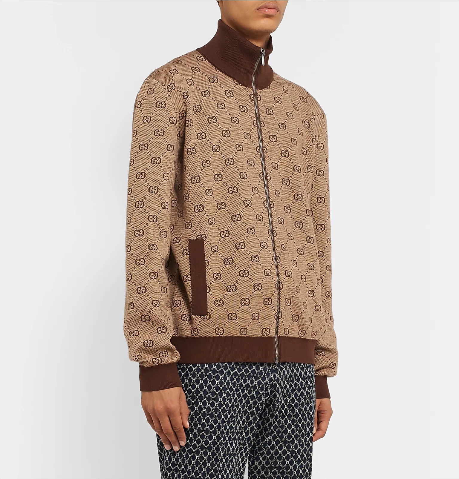 Logo-Jacquard Wool and Cotton-Blend Track Jacket - 4