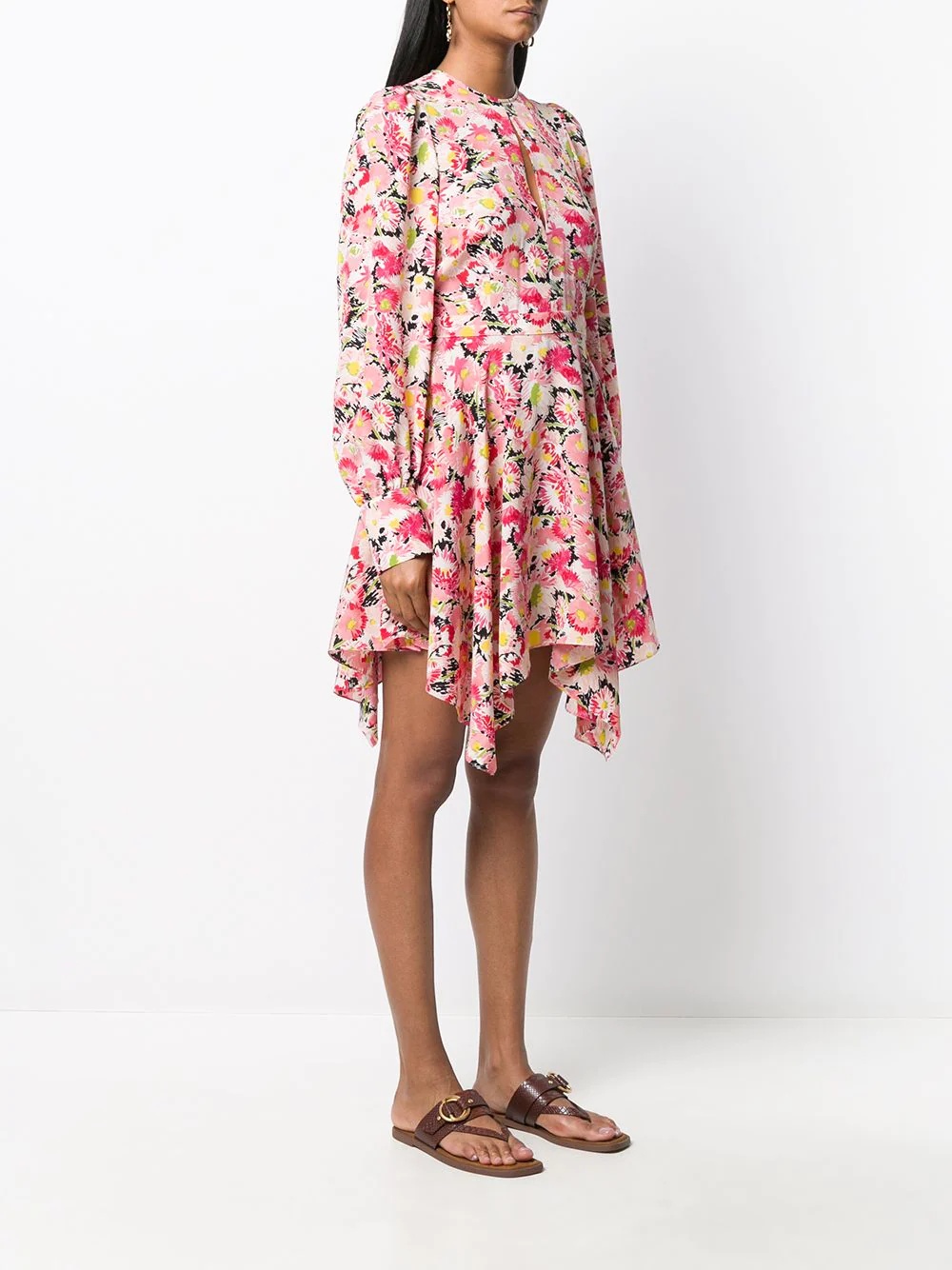 floral-print asymmetric dress - 3