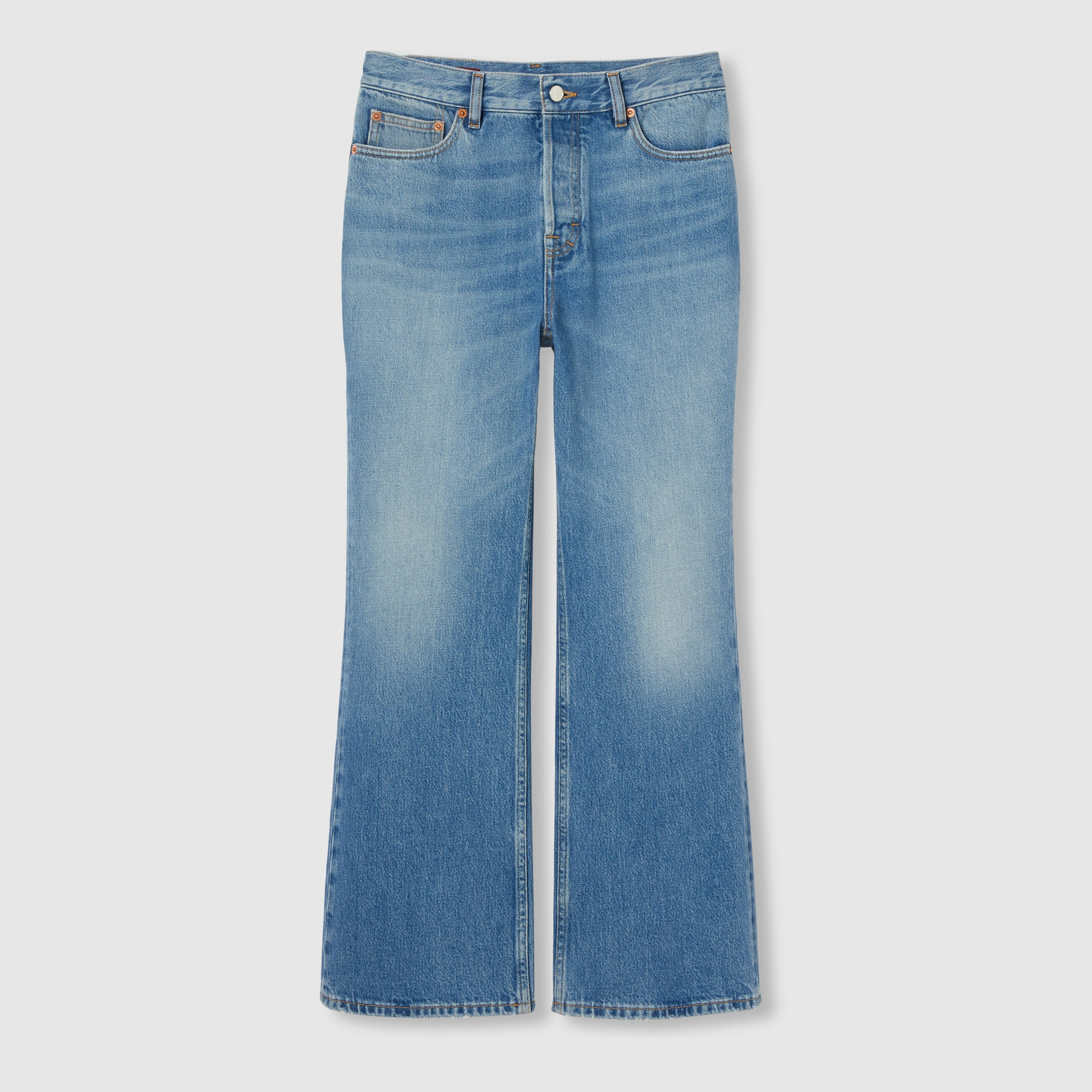 Cropped flared denim pants - 1