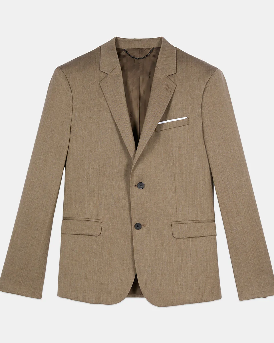 LIGHT BROWN WOOL SUIT JACKET - 1