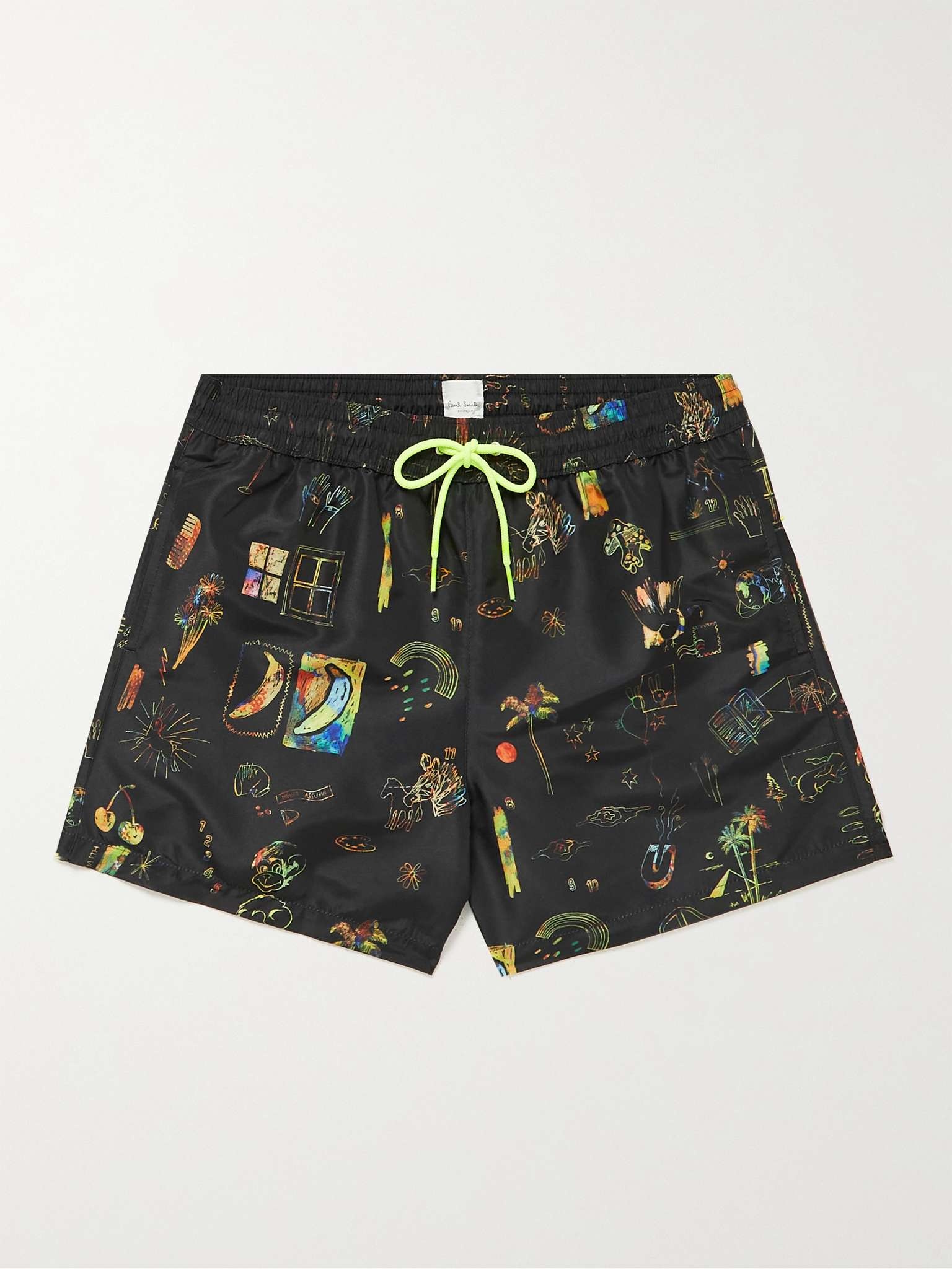 Mid-Length Printed Swim Shorts - 1