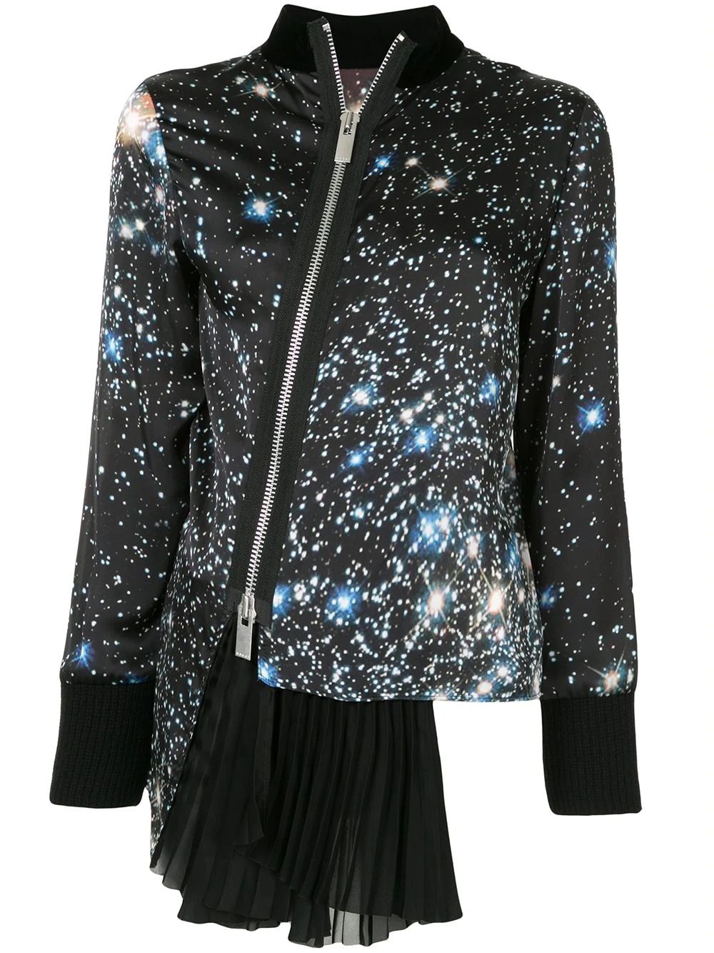 space-print asymmetric blouse - 1