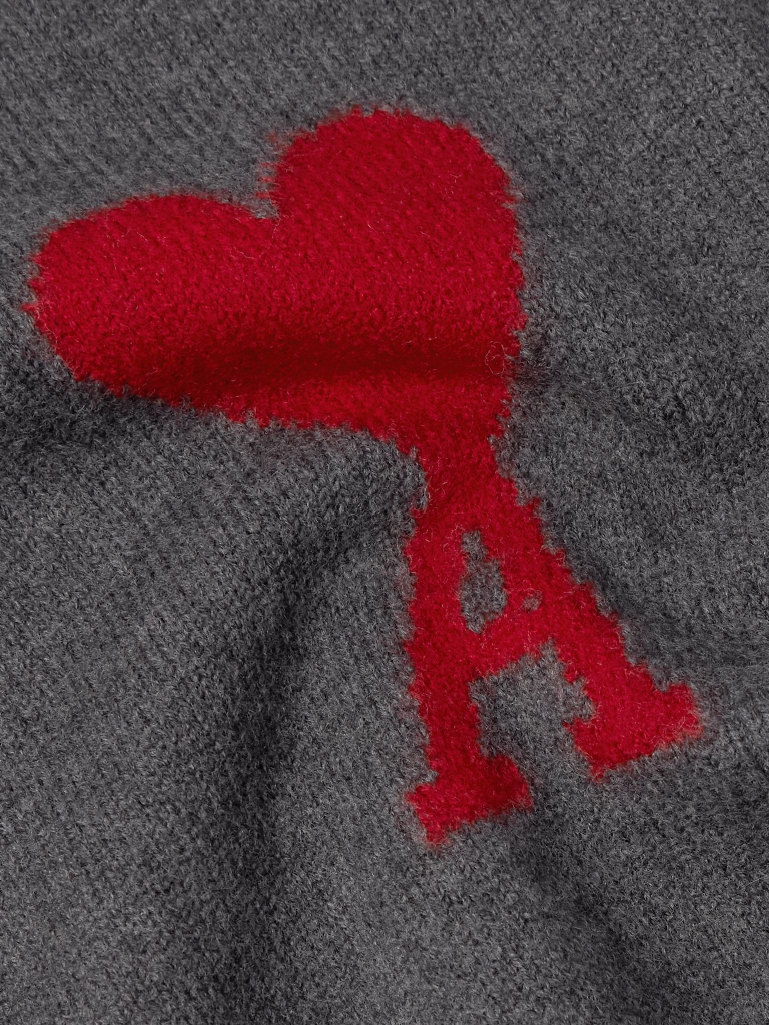 ADC Logo-Intarsia Virgin Wool Sweater Gray - 4