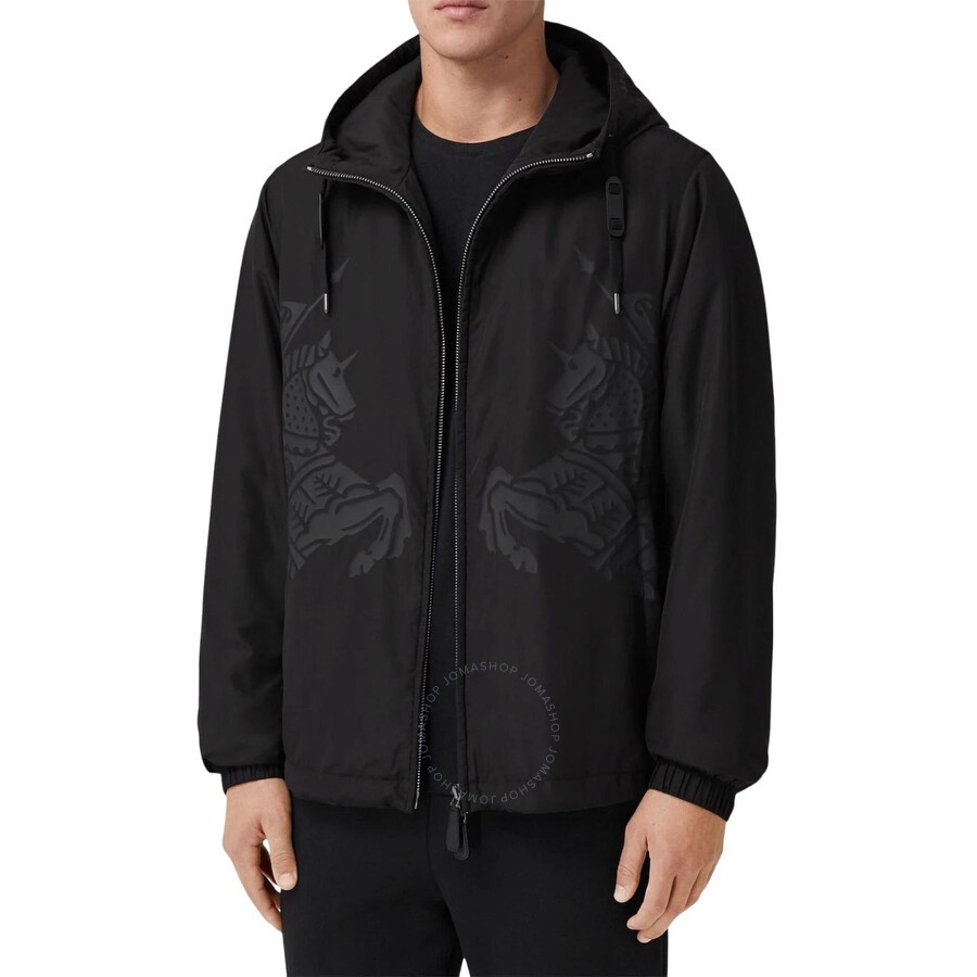 Burberry Black Equestrian Knight Design Printed Jacket - 2