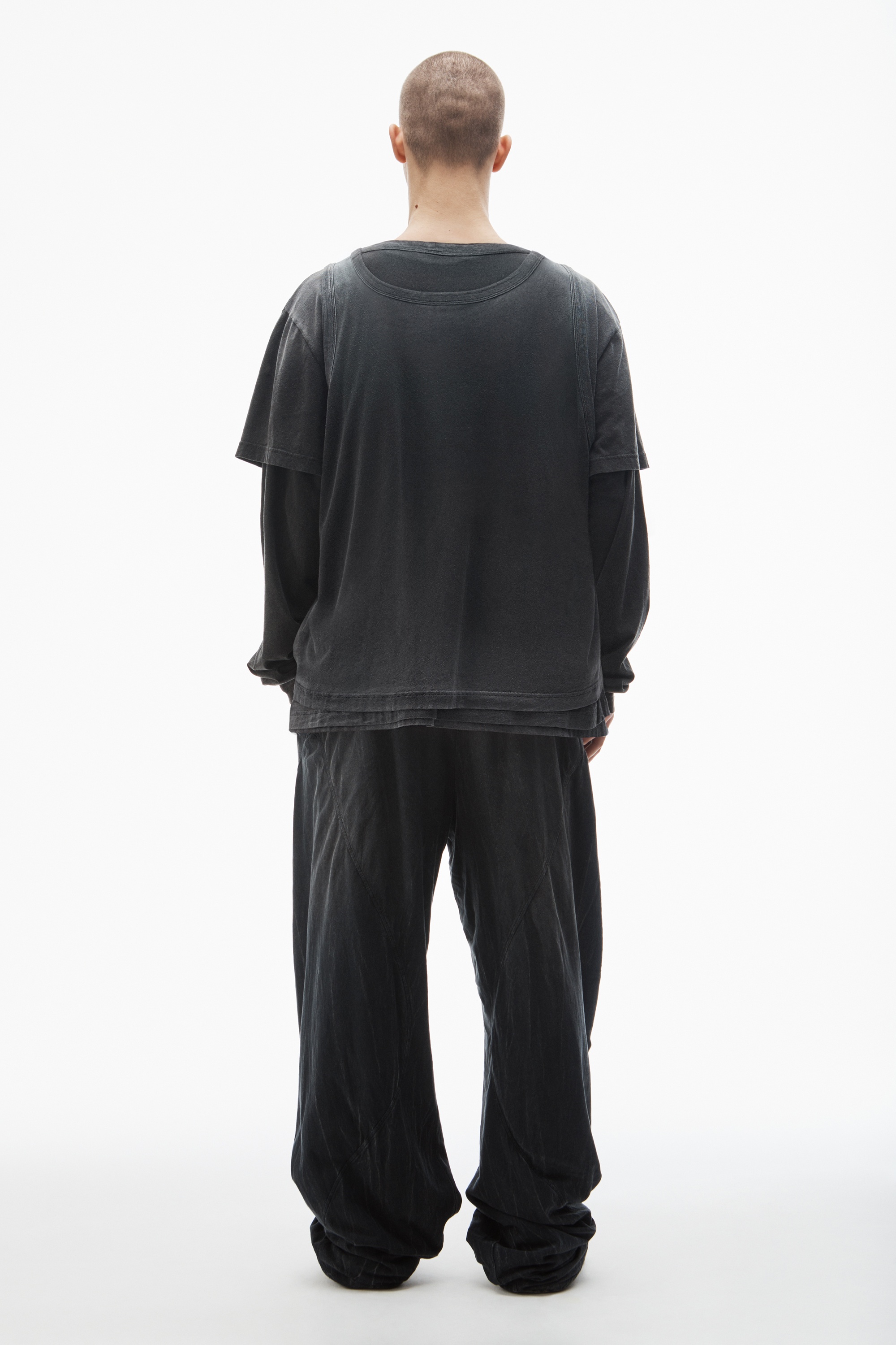 creased-print track pant - 5