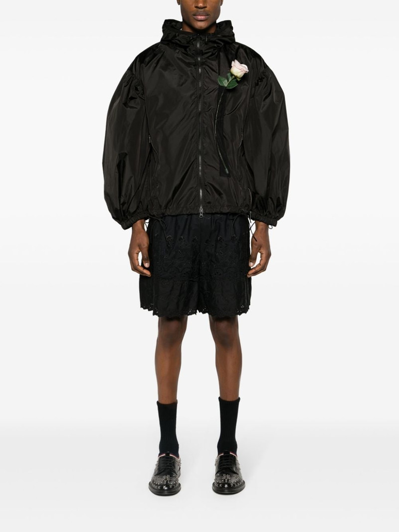 Simone Rocha floral-appliquÃ© hooded jacket outlook