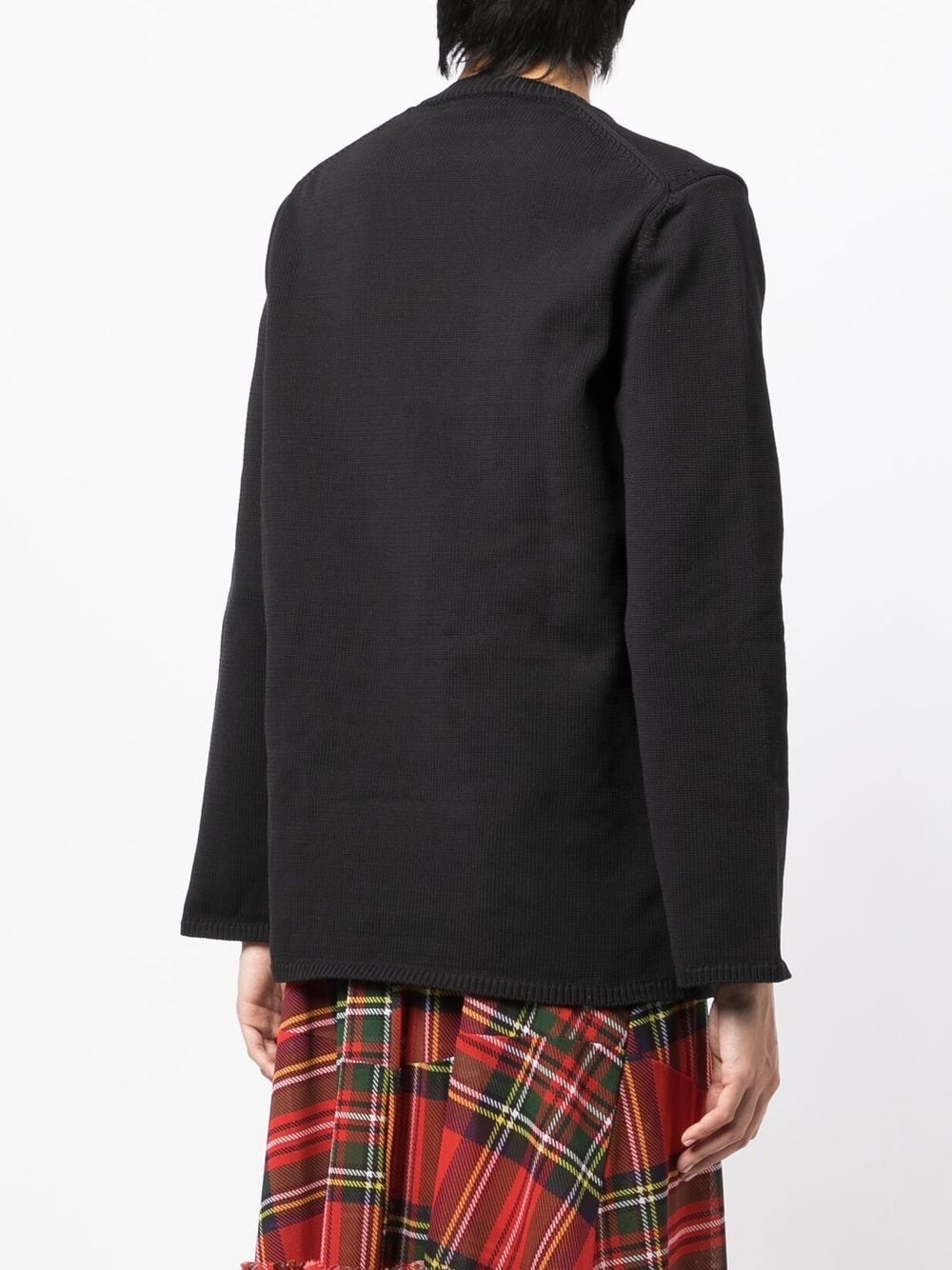 braided-detail long-sleeve jumper - 4