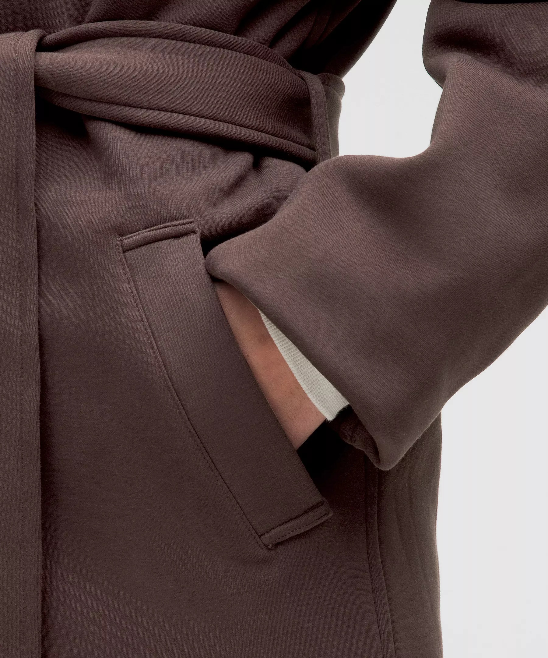 Belted Fleece Wrap Coat - 4