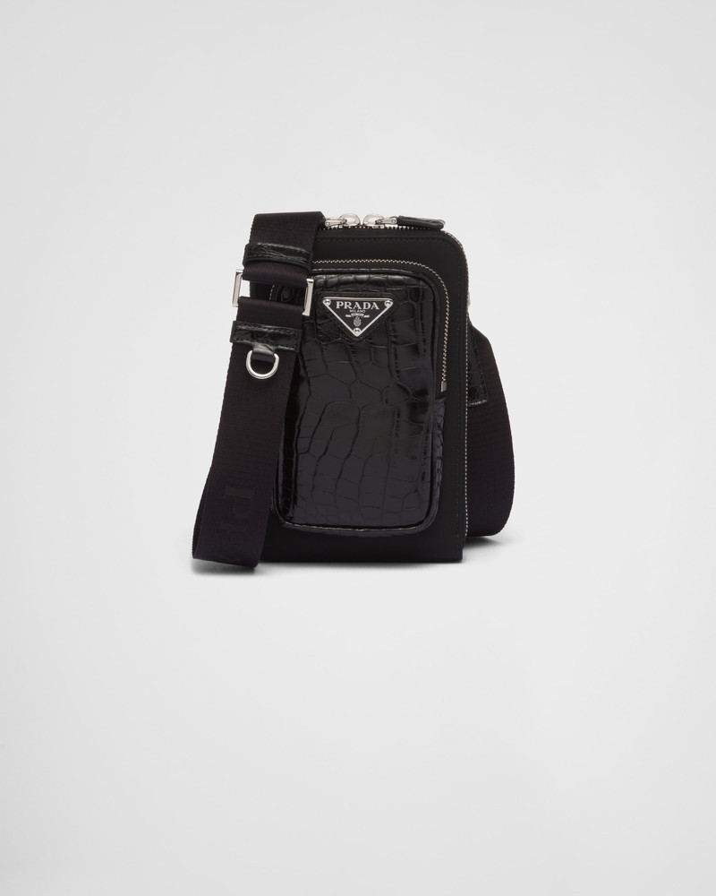 Re-Nylon and crocodile leather smartphone case 1