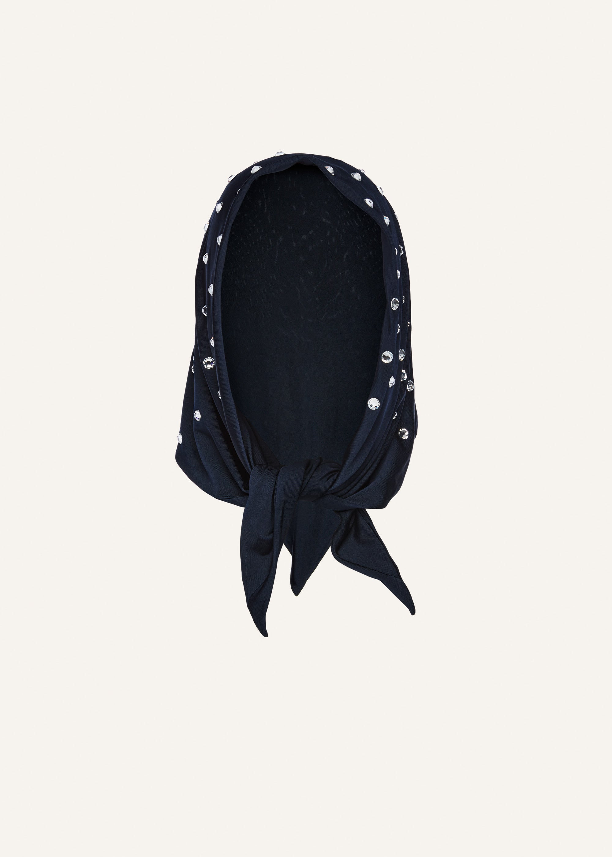 Crystal-studded triangle bandana in navy - 2