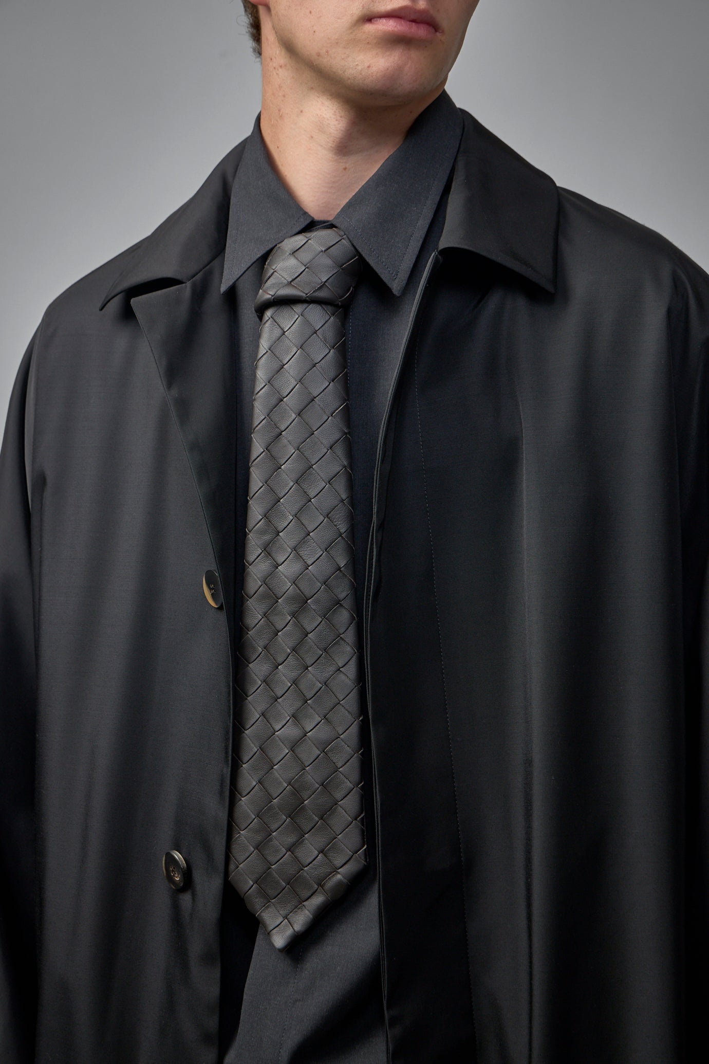 Intrecciato Leather Tie - 2