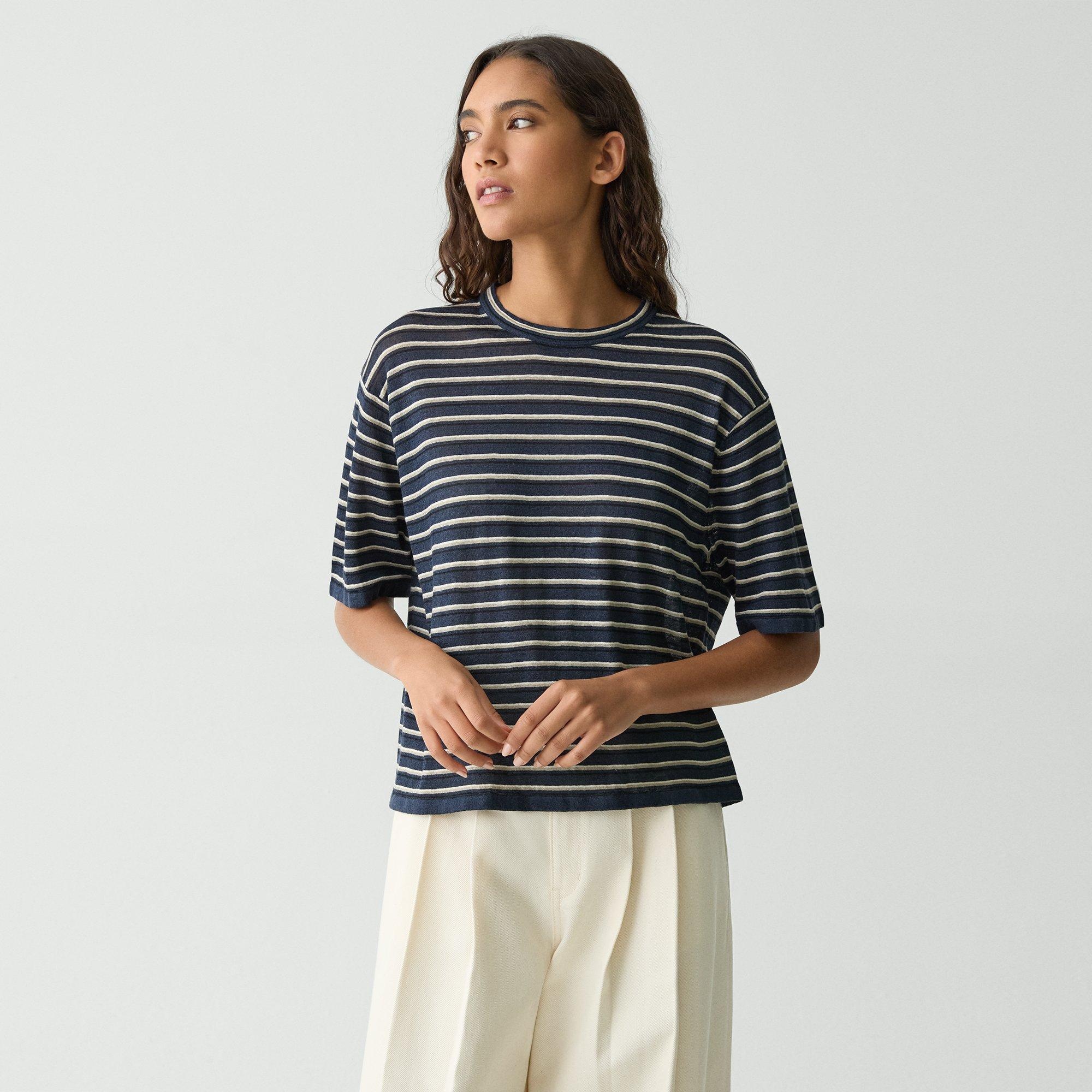 Boyfriend Tee in Cable Knit Linen - 2