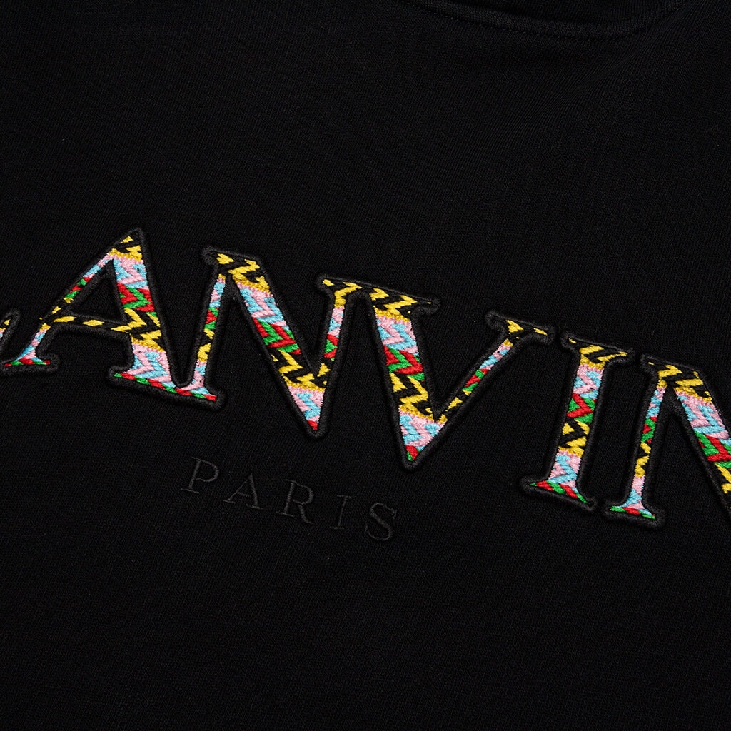 LANVIN CURB EMBROIDERED HOODIE - BLACK - 3