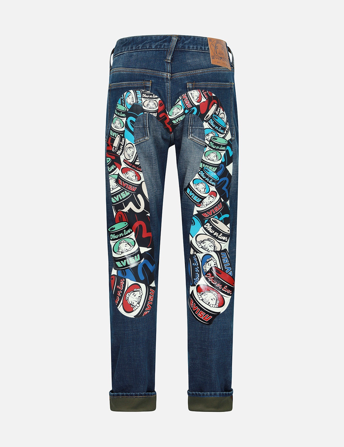 GODHEAD AND OIL BARREL-PATTERN DAICOCK PRINT CARROT FIT JEANS #2017 - 2