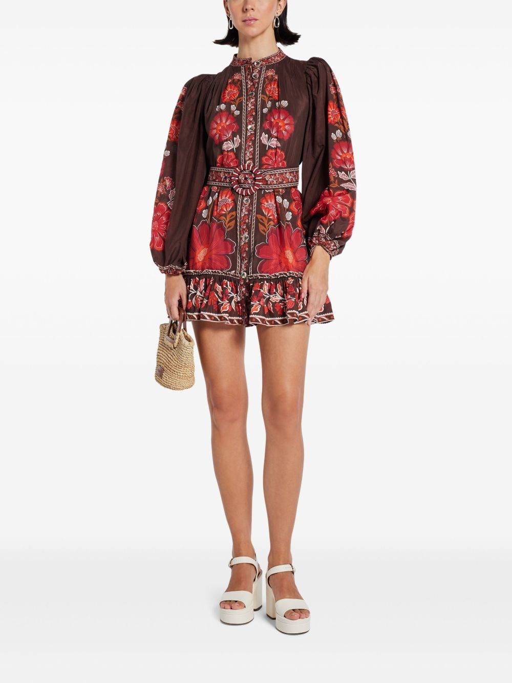 floral-print mini dress - 2