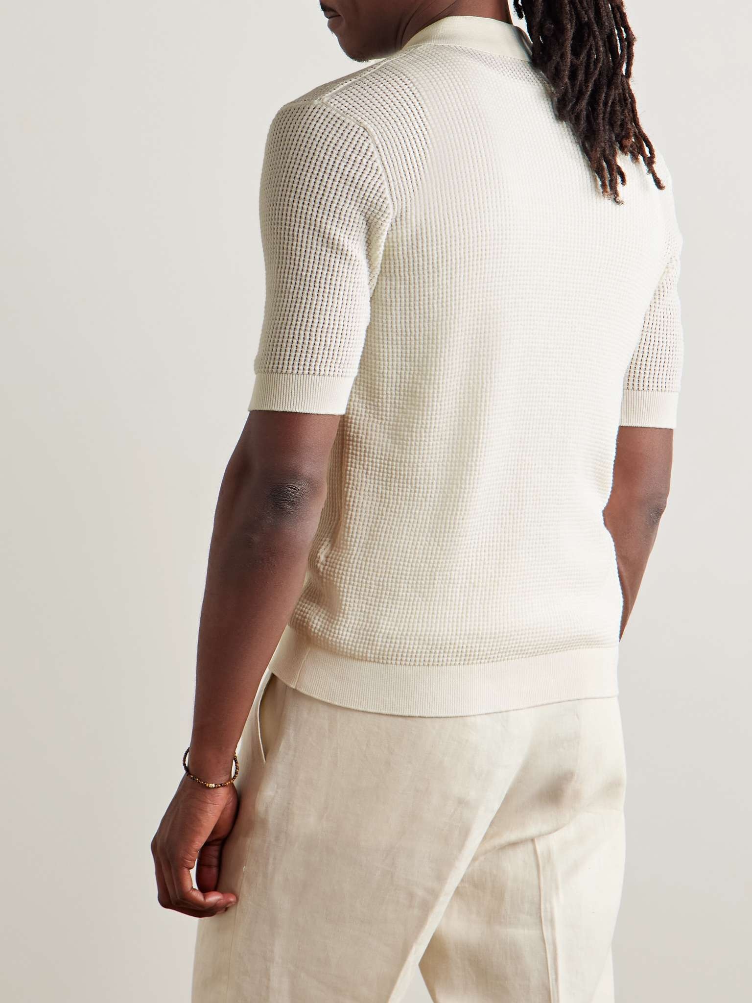 Els Slim-Fit Waffle-Knit Cotton Shirt - 3
