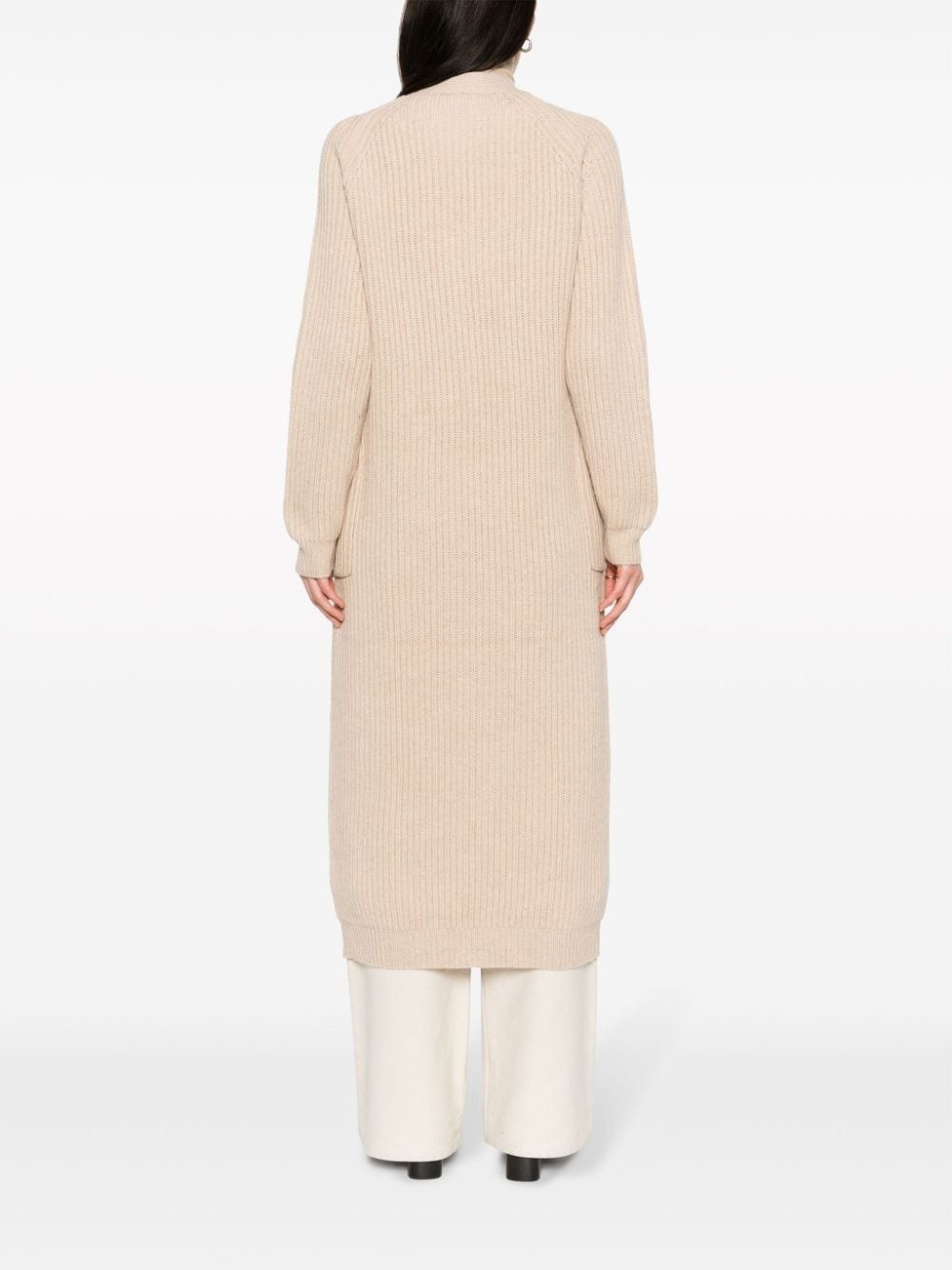 ribbed-knit wool-cashmere cardi-coat - 4
