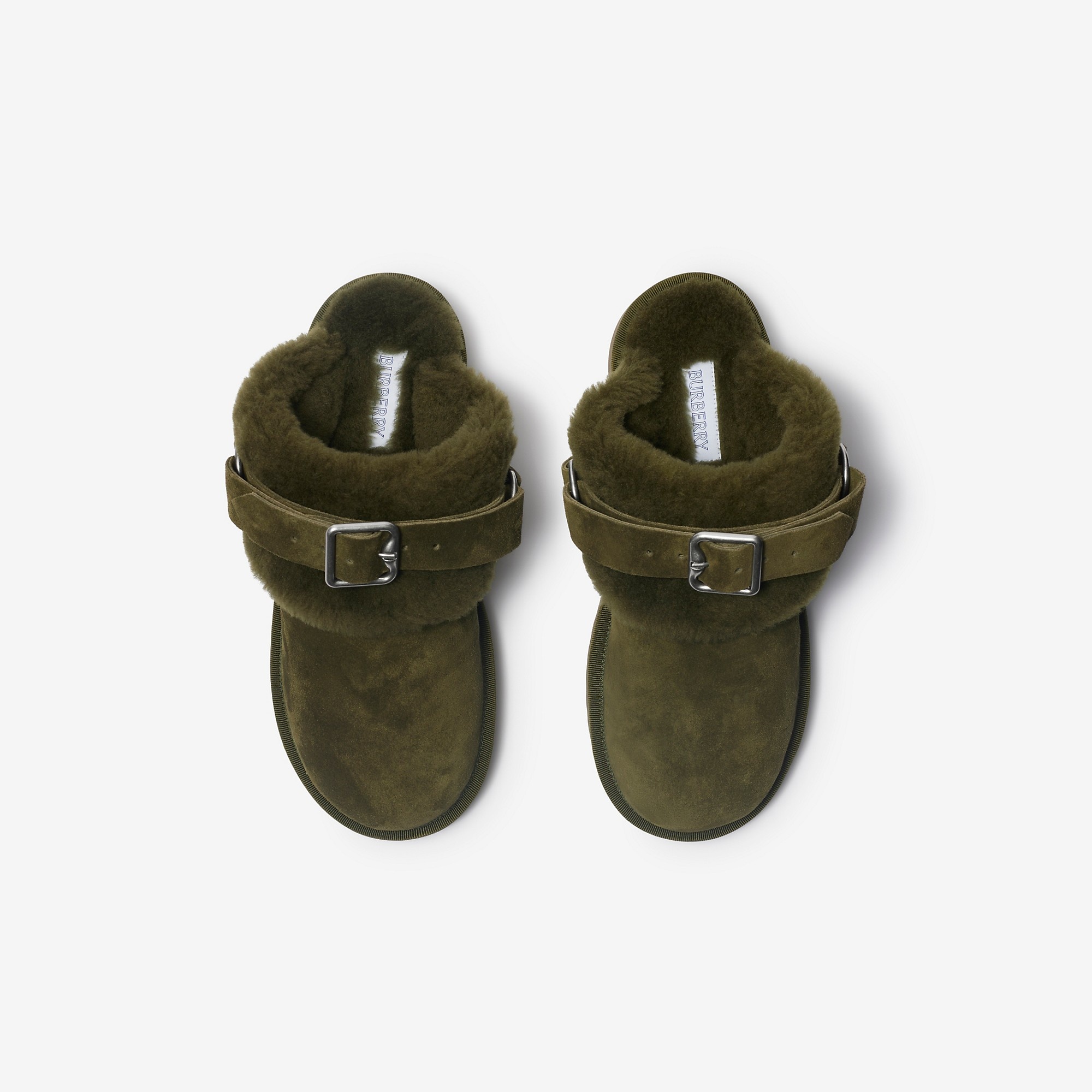Suede and Shearling Chubby Mules - 5