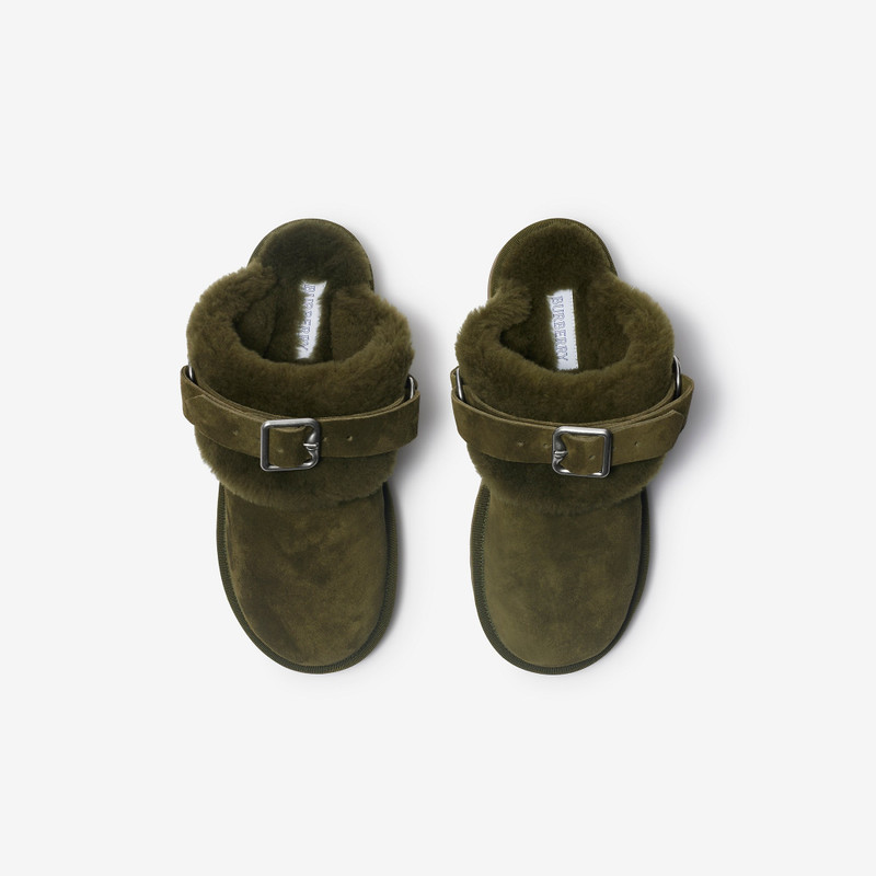 Suede and Shearling Chubby Mules 5