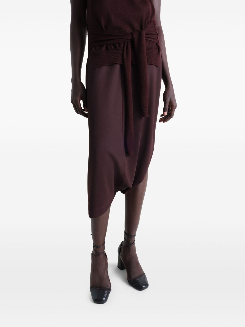 twisted-hem midi skirt - 4