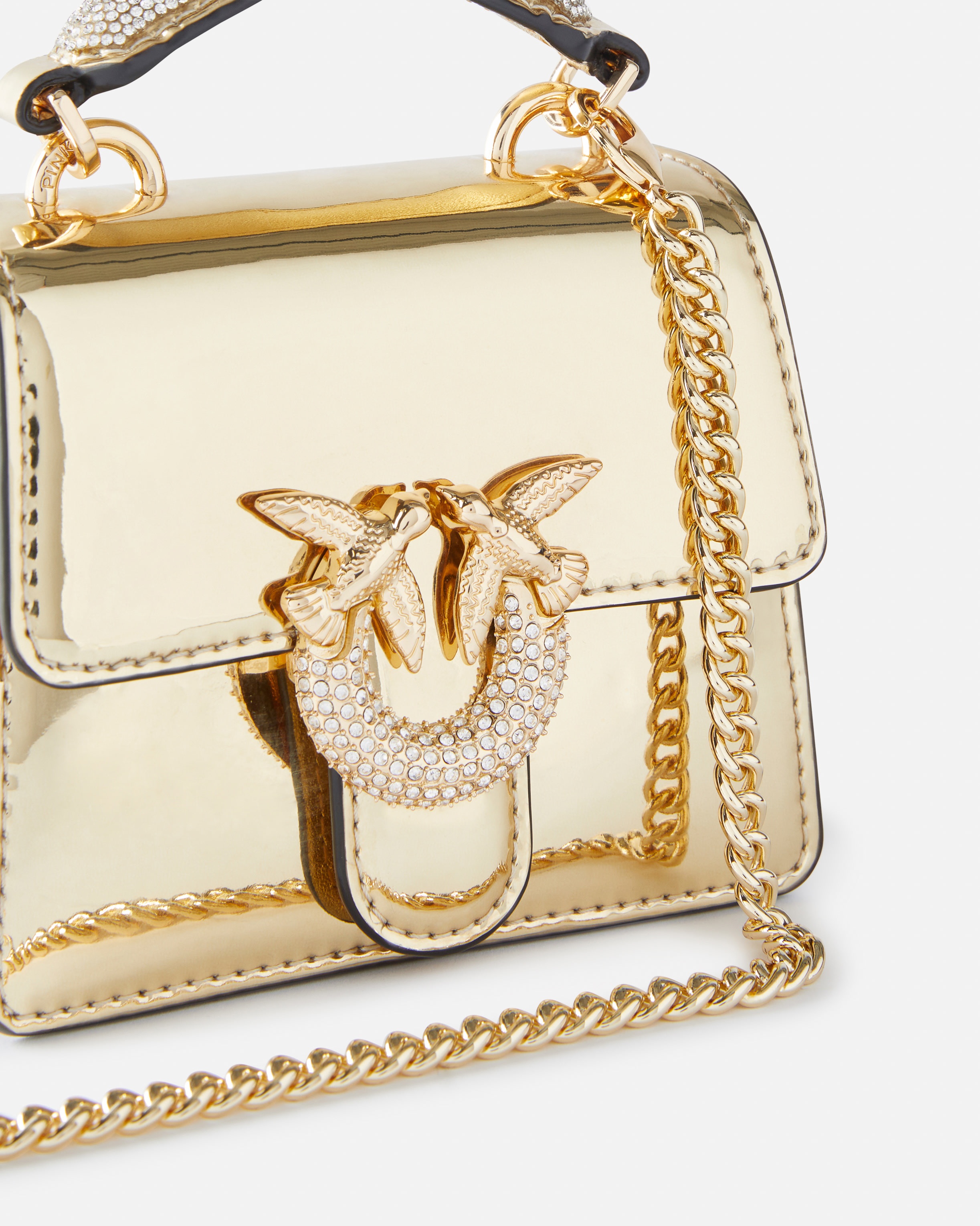 METALLIC MICRO LOVE BAG WITH THIN SHOULDER STRAP - 3