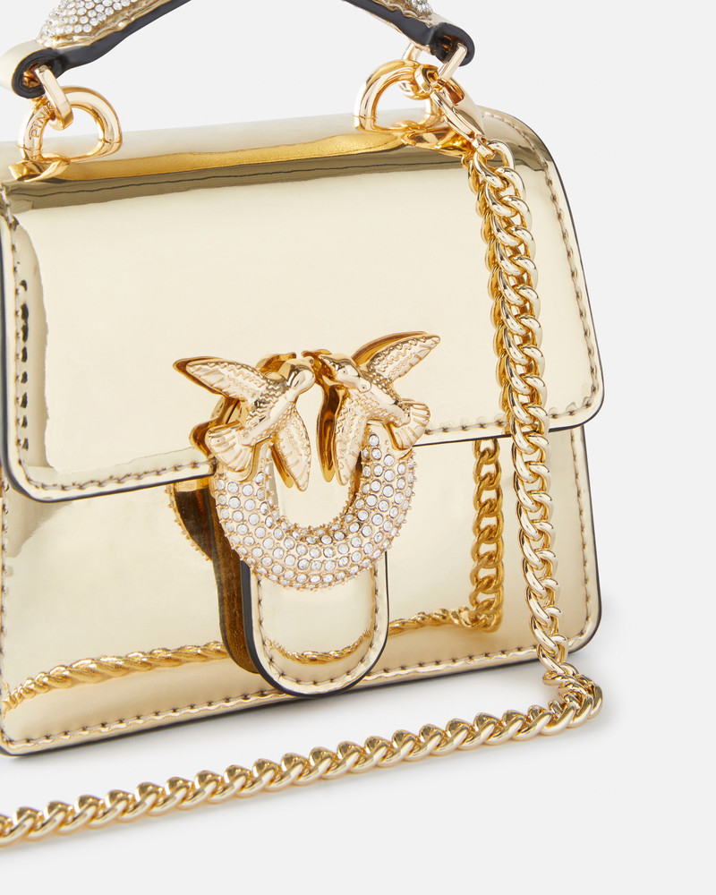 METALLIC MICRO LOVE BAG WITH THIN SHOULDER STRAP 3