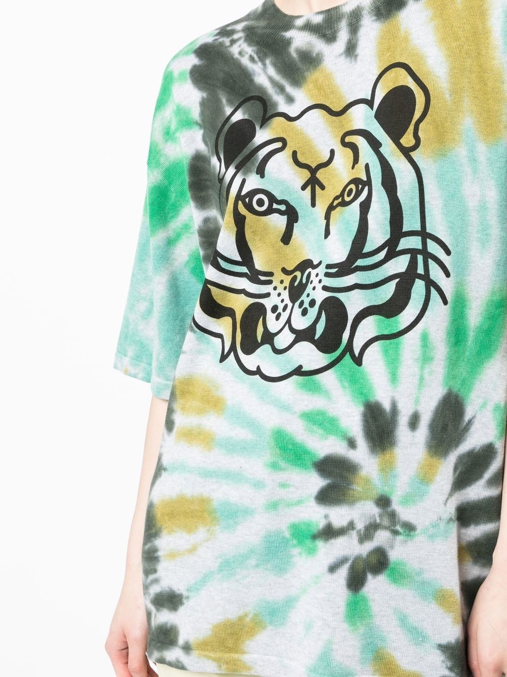 tiger-print tie-dye T-shirt - 5