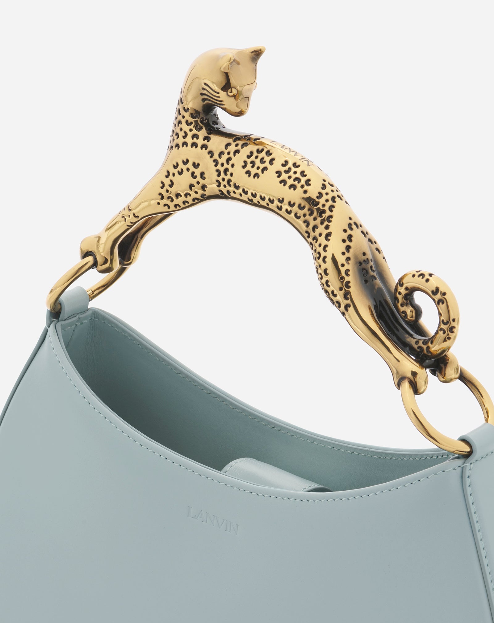 SMALL LEATHER HOBO CAT BAG - 4