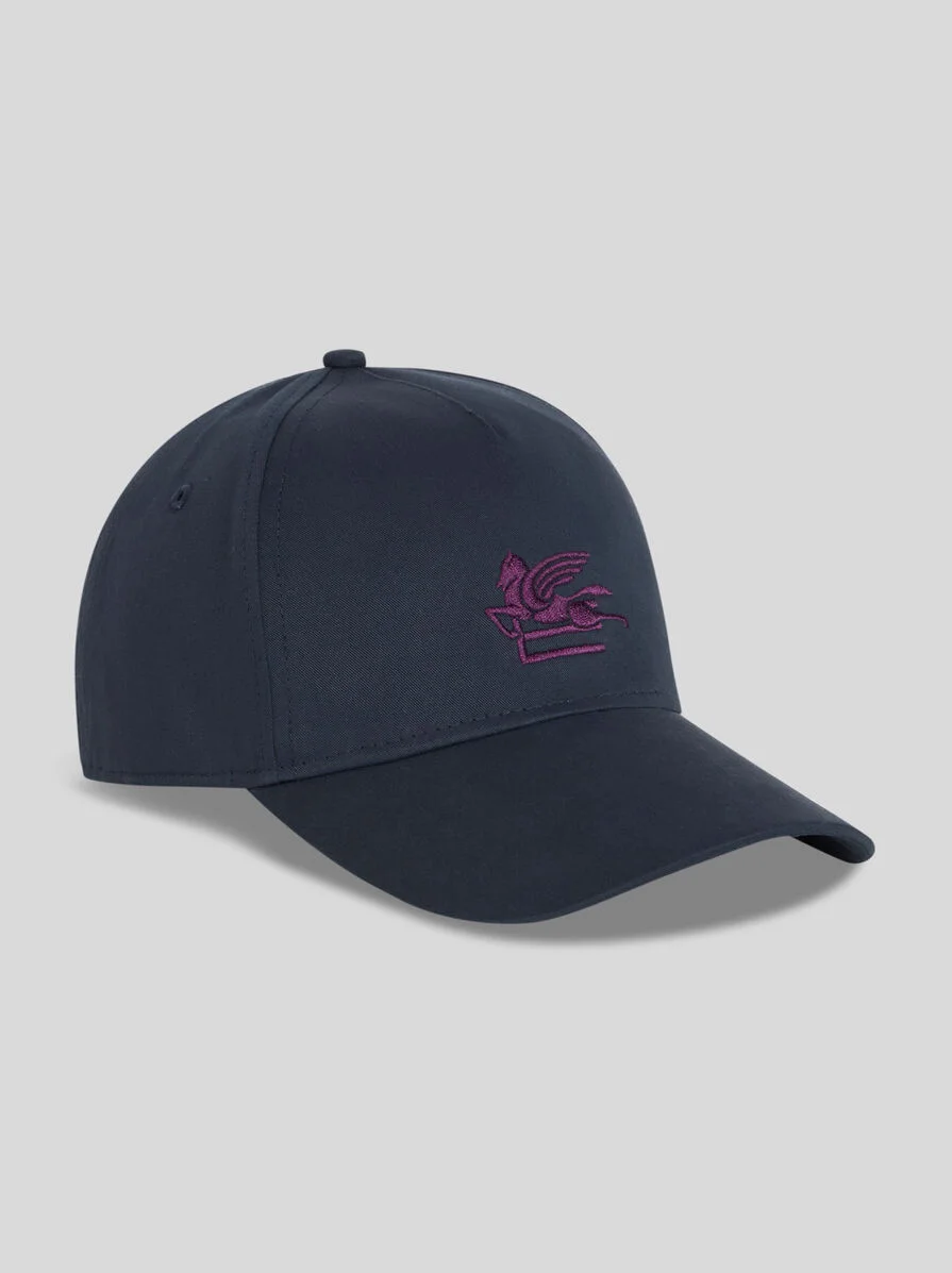 COTTON BASEBALL HAT WITH PEGASO EMBROIDERY - 1