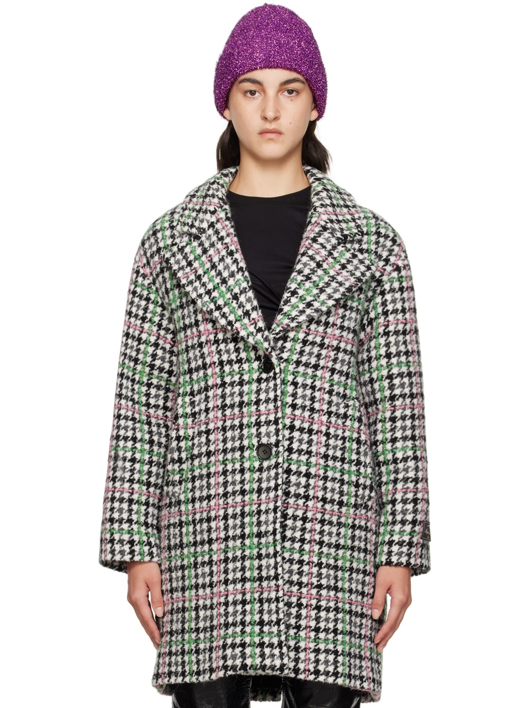 Gray Checked Coat - 1