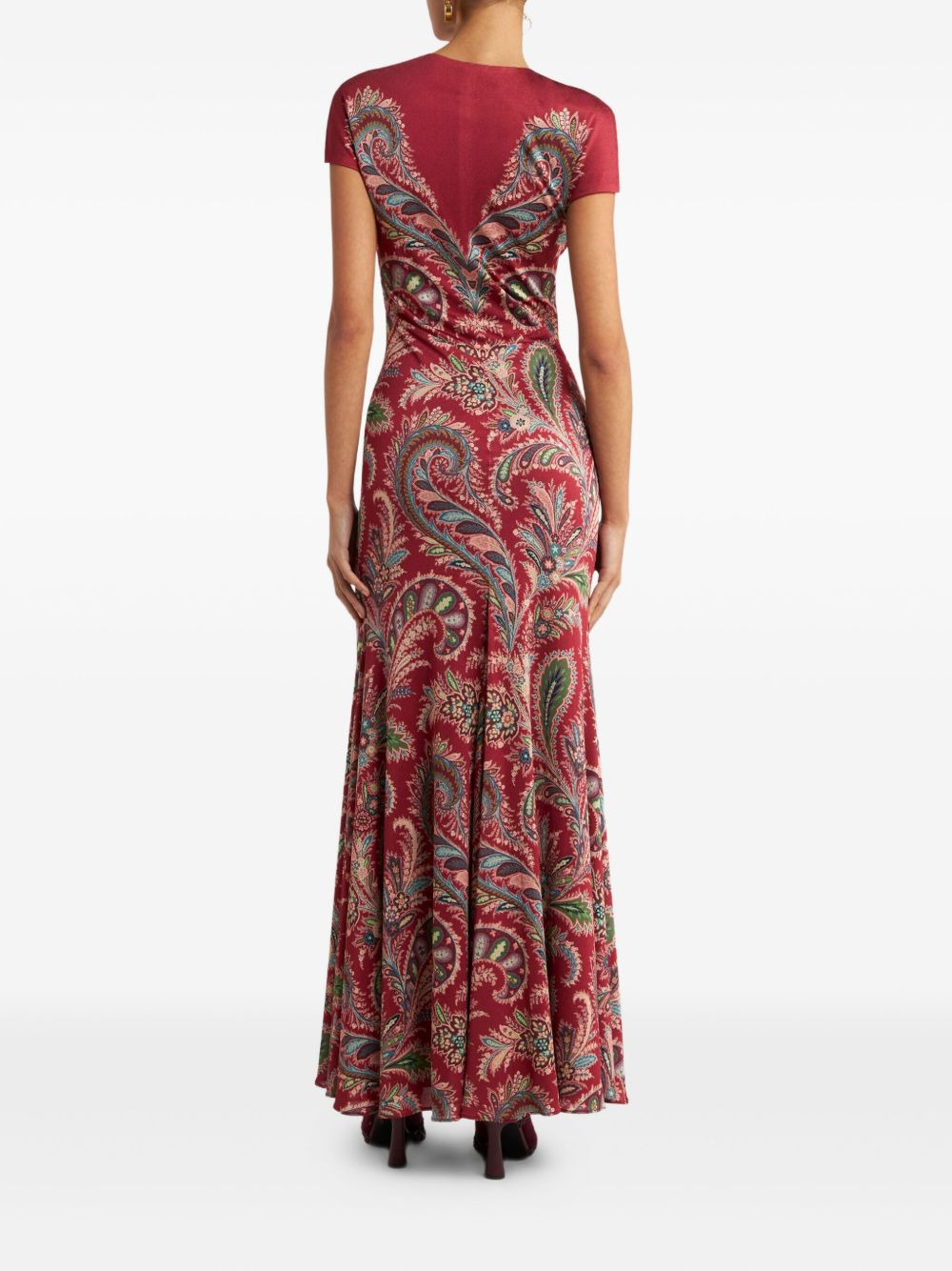 paisley-print short-sleeved maxi dress - 3
