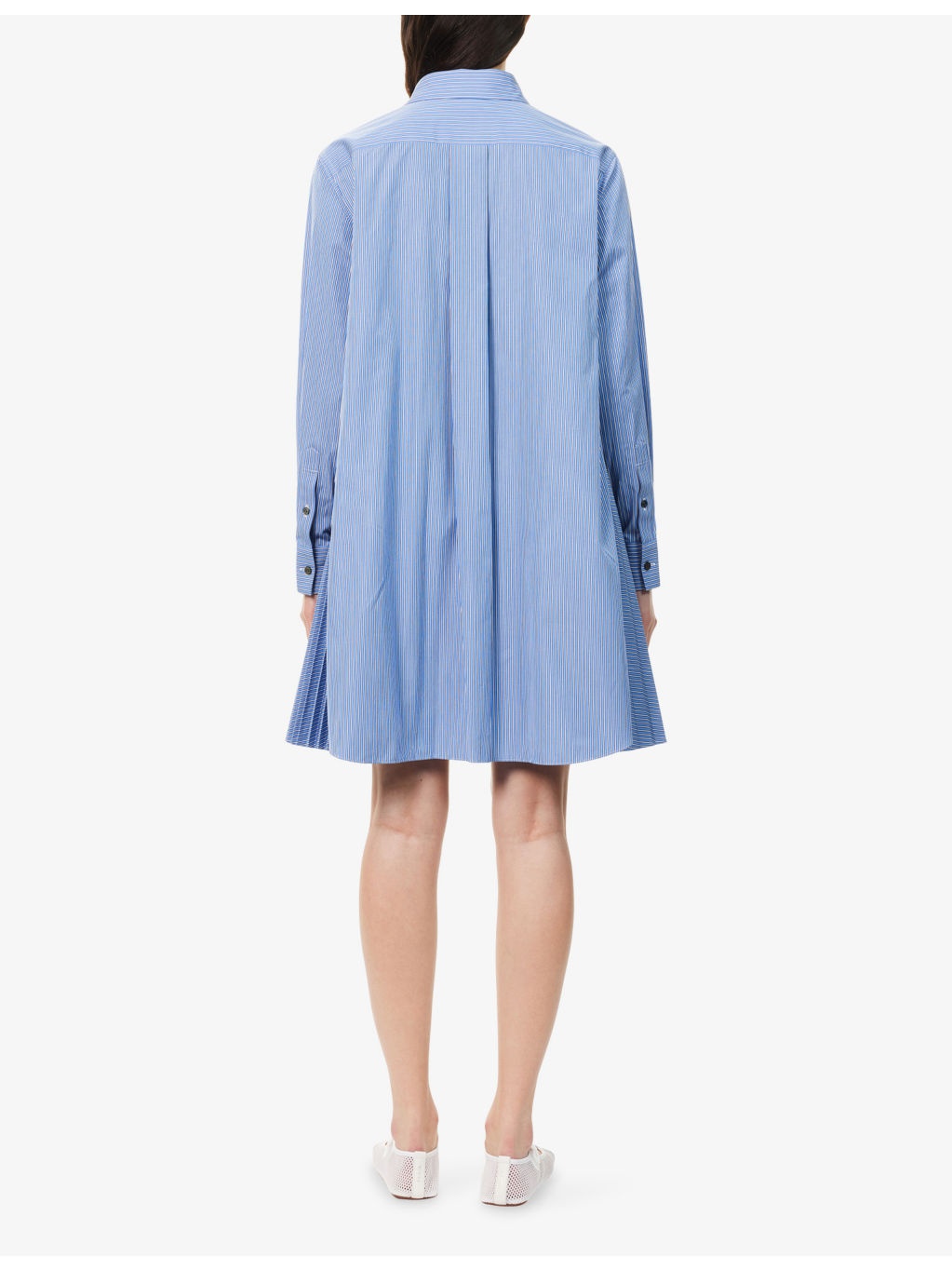 Striped Pleated Cotton-Poplin Mini Dress - 4