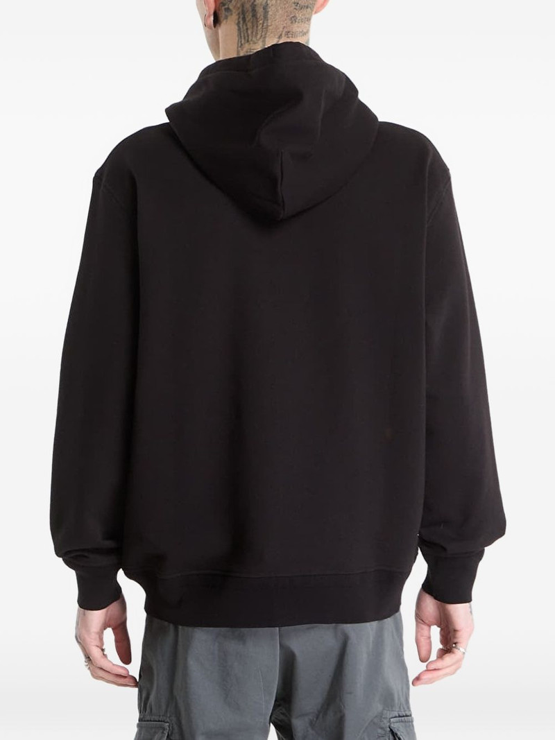 Diagonal Raised zip-up cotton hoodie 3
