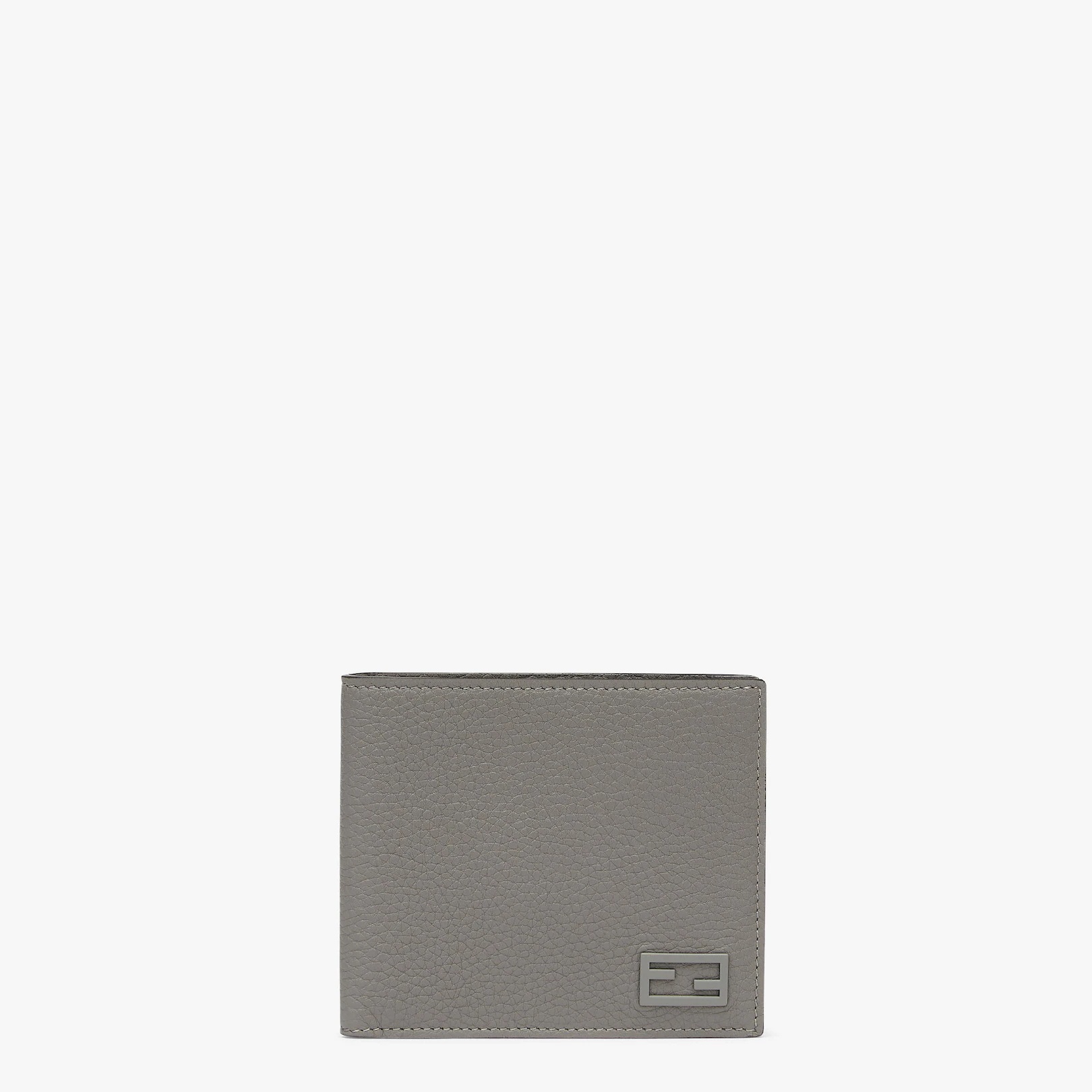 Bi-fold wallet in gray leather - 1