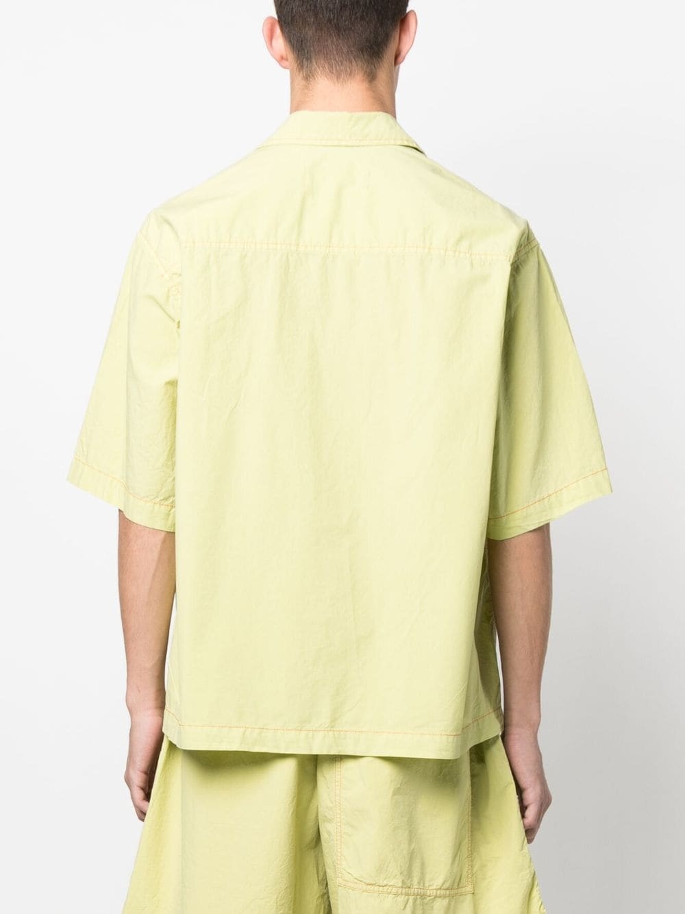 logo-print crinkled shirt - 4