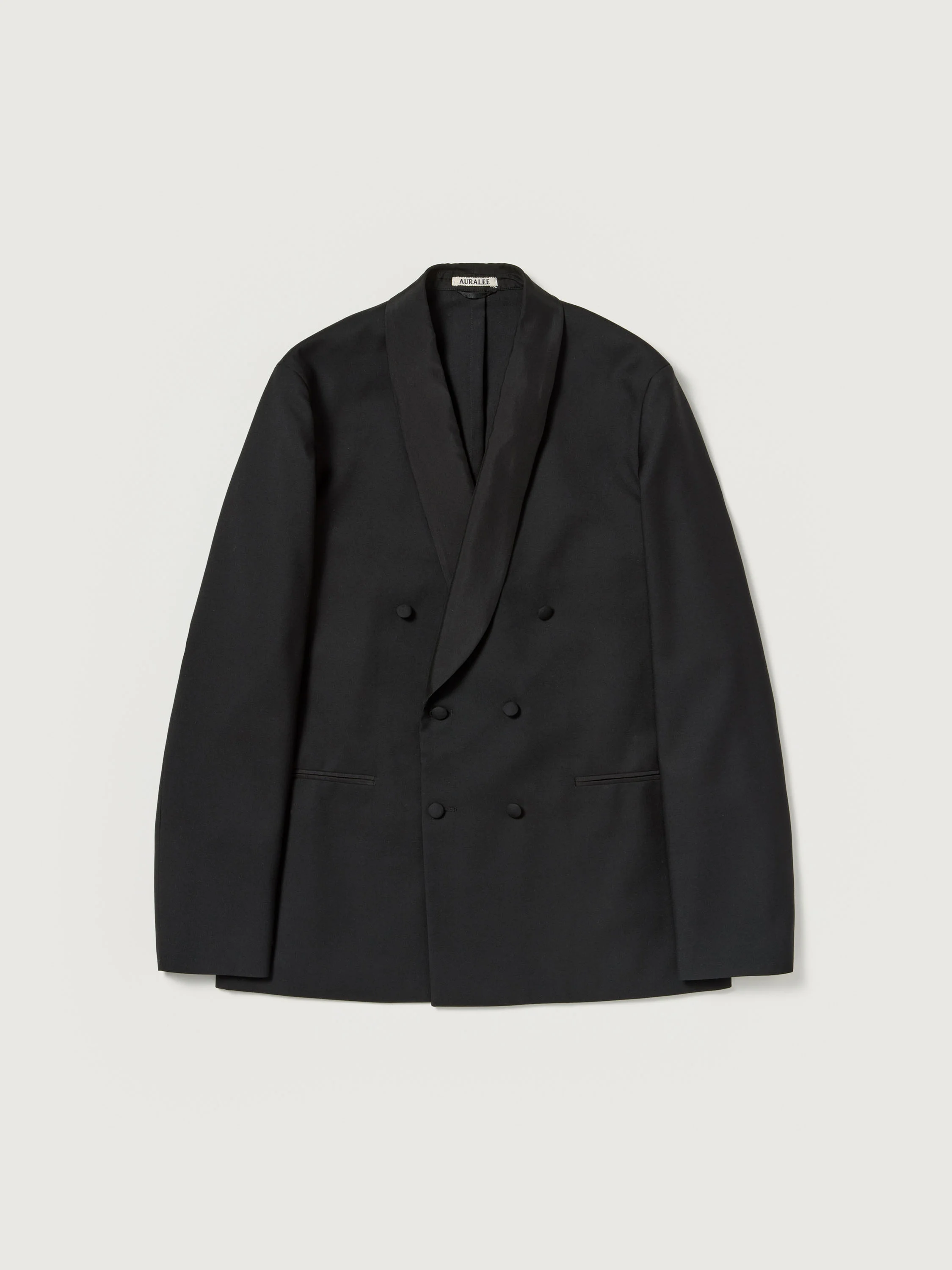 HIGH-DENSITY WOOL WORSTED SHAWL COLLAR JACKET - 1