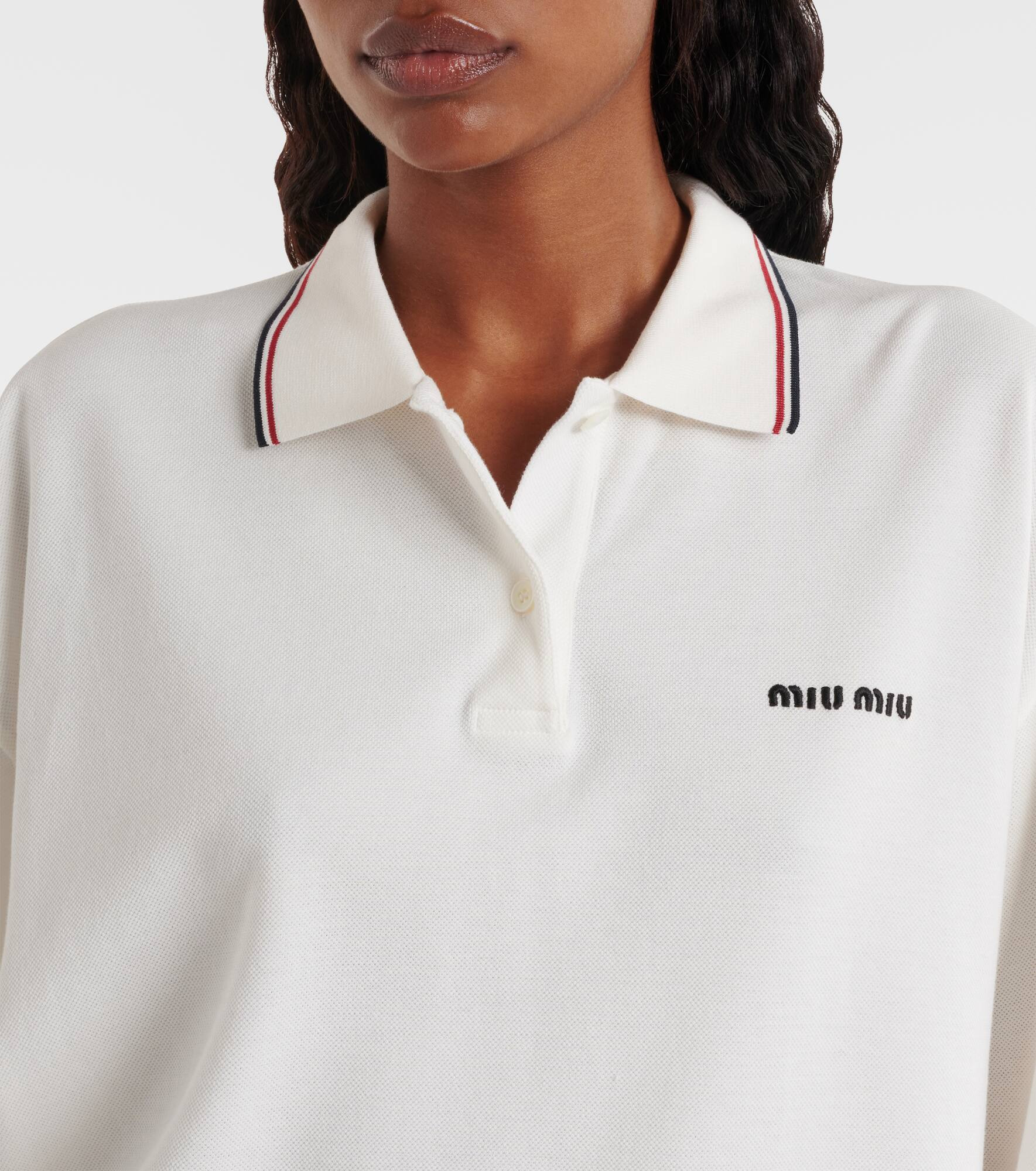 Logo cotton polo sweater - 4